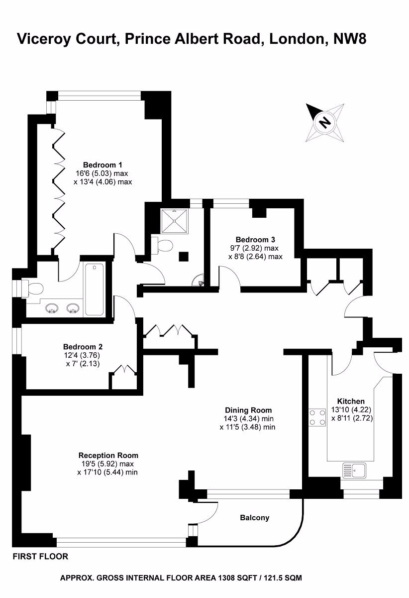 3 Bedrooms Flat to rent in Viceroy Court, Prince Albert Road, St John's Wood, London NW8
