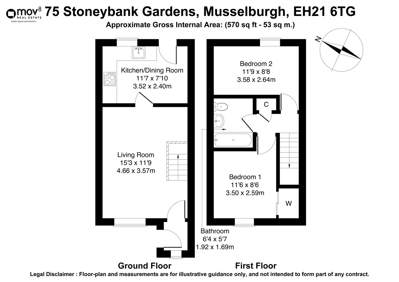 75, Stoneybank Gardens, Musselburgh floorplan