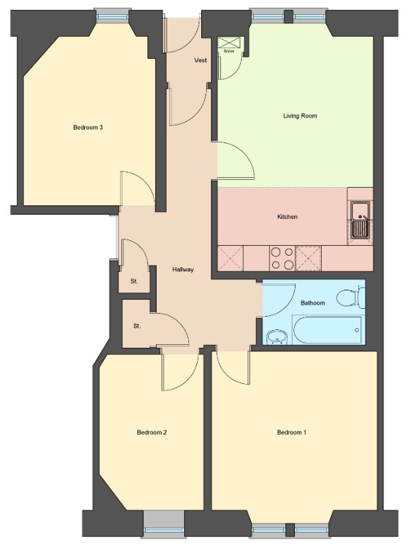 2 Bedrooms Flat to rent in Perth Road, West End, Dundee DD2