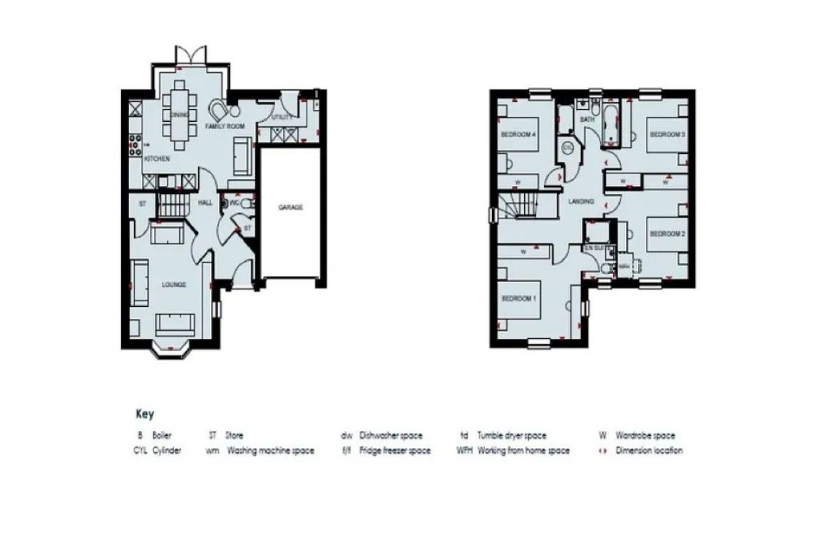 Plot 136, David Wilson Homes, Henley Gate, Ipswich floorplan