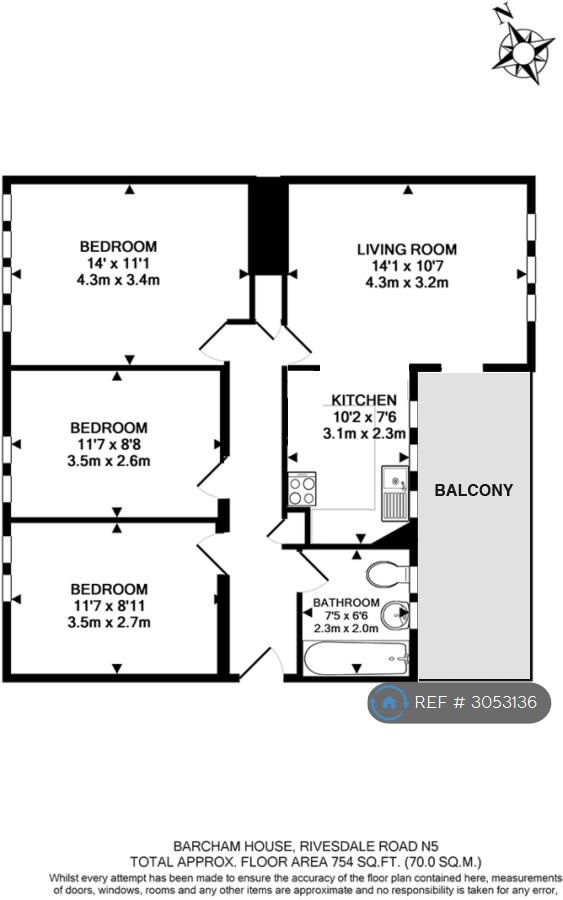 Flat, Riversdale Road, London floorplan
