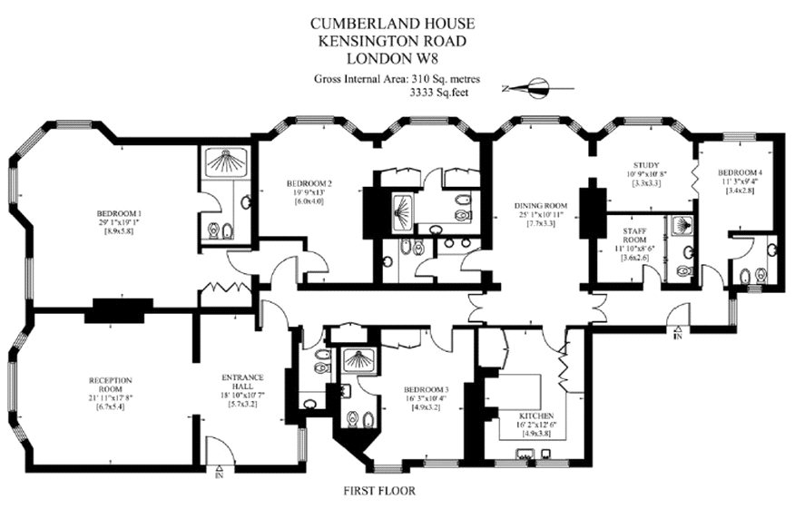 4 Bedrooms Flat to rent in Cumberland House, Kensington Road W8