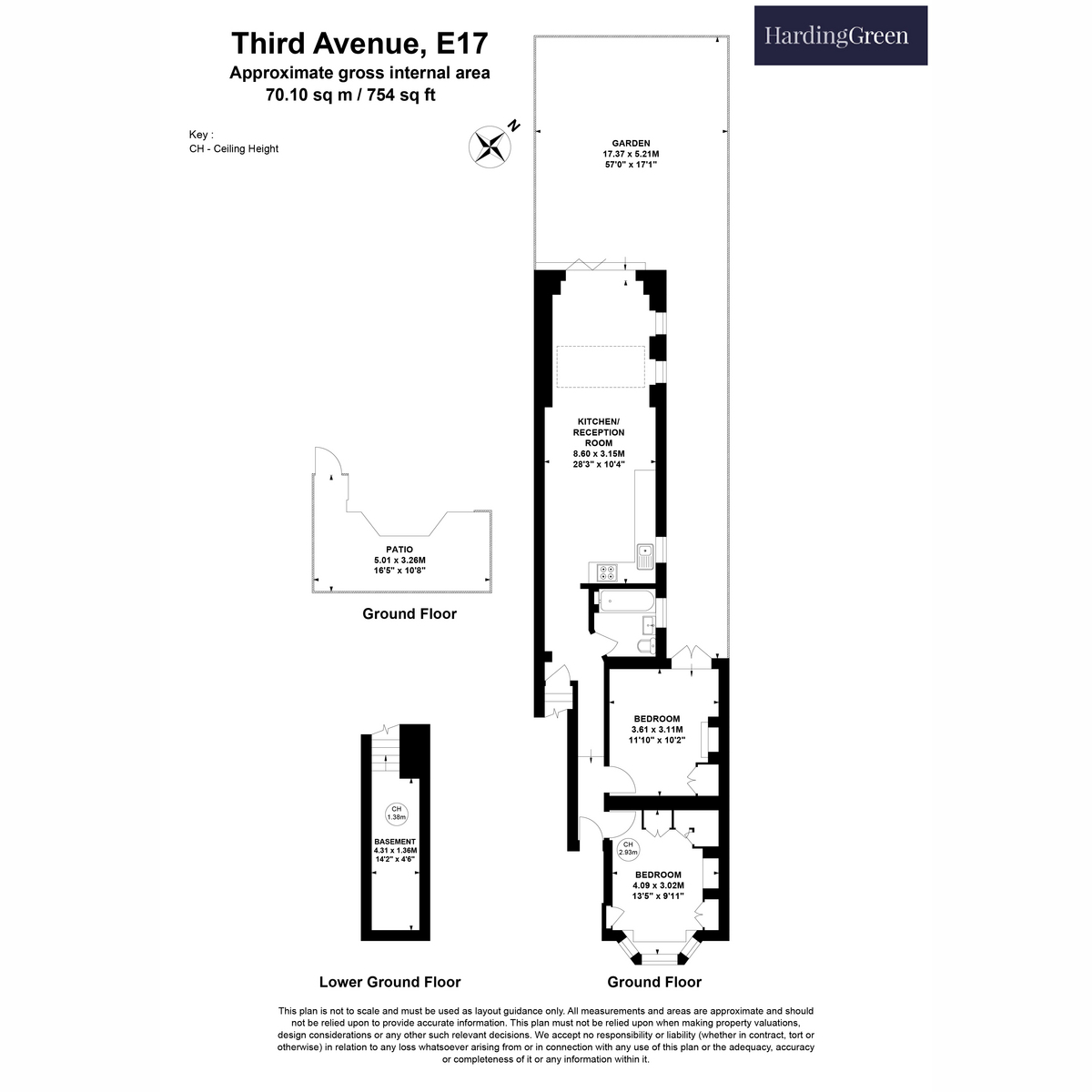 Flat Ground Floor Flat, 8, Third Avenue, London floorplan