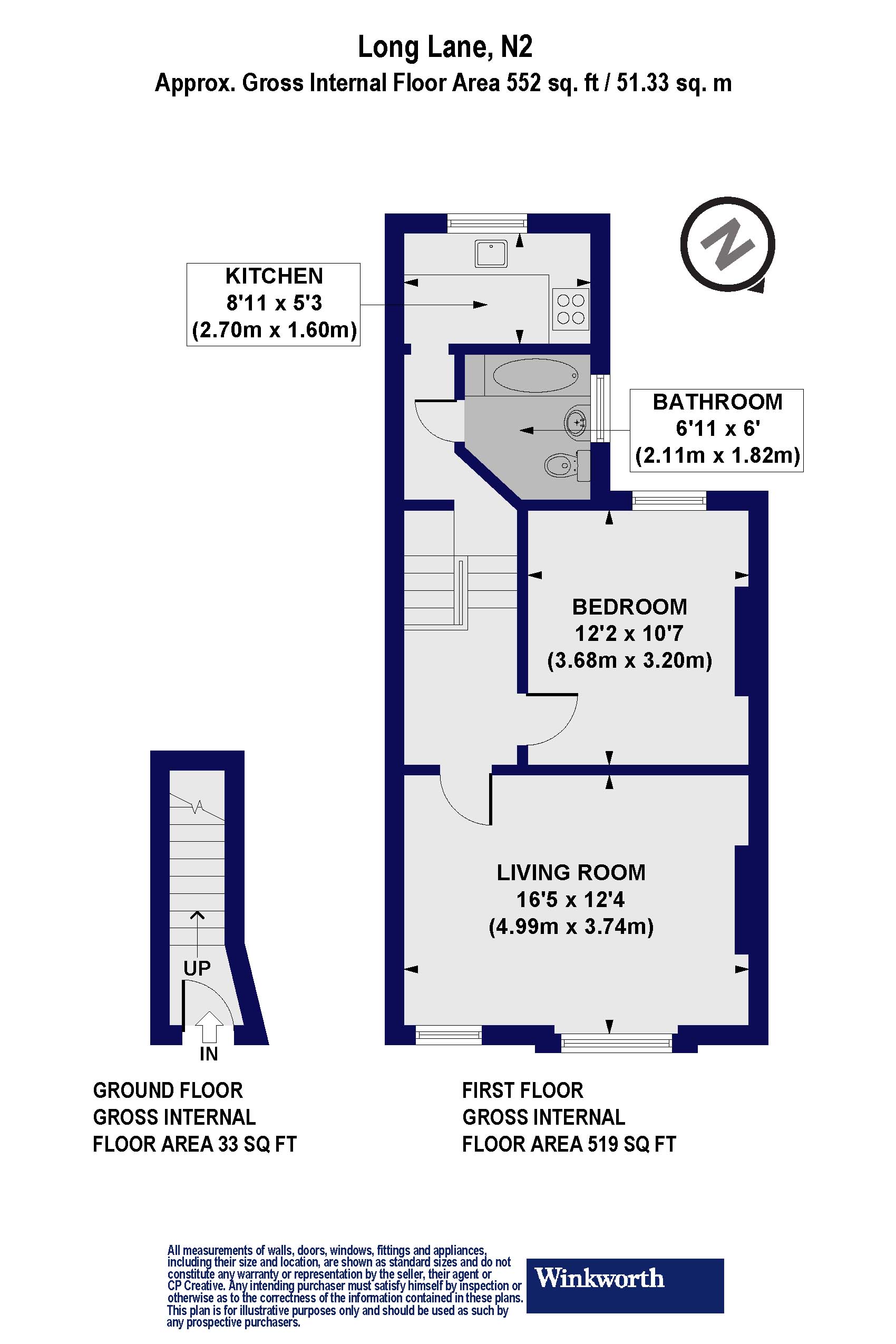 First Floor Flat, 388, Long Lane, London floorplan