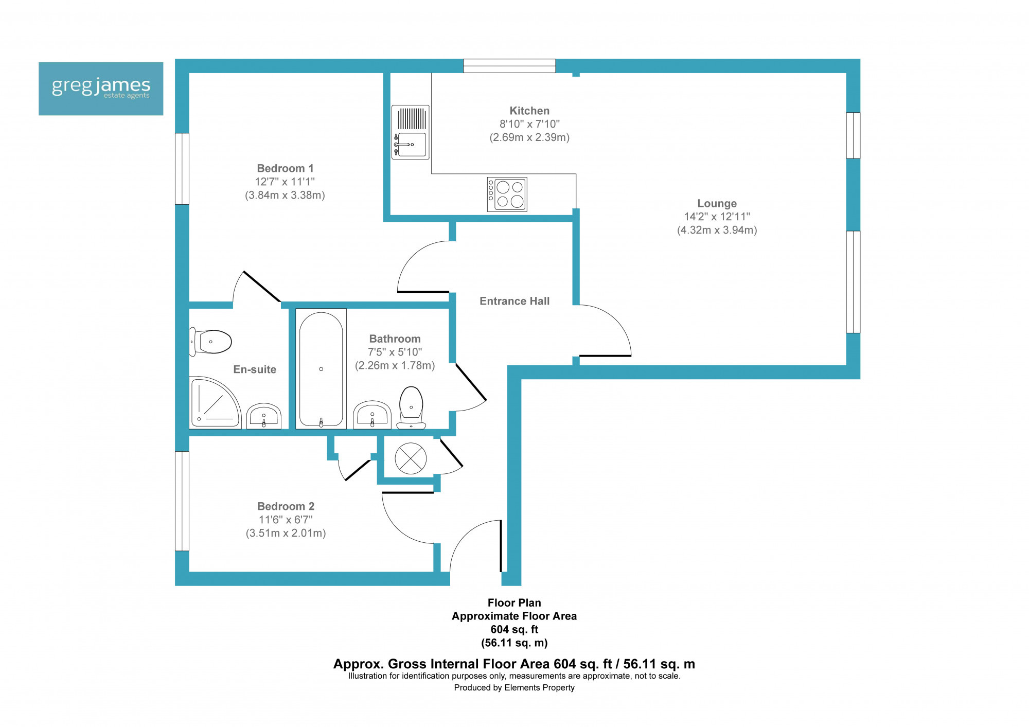 1, Bedford Court, Farnborough floorplan
