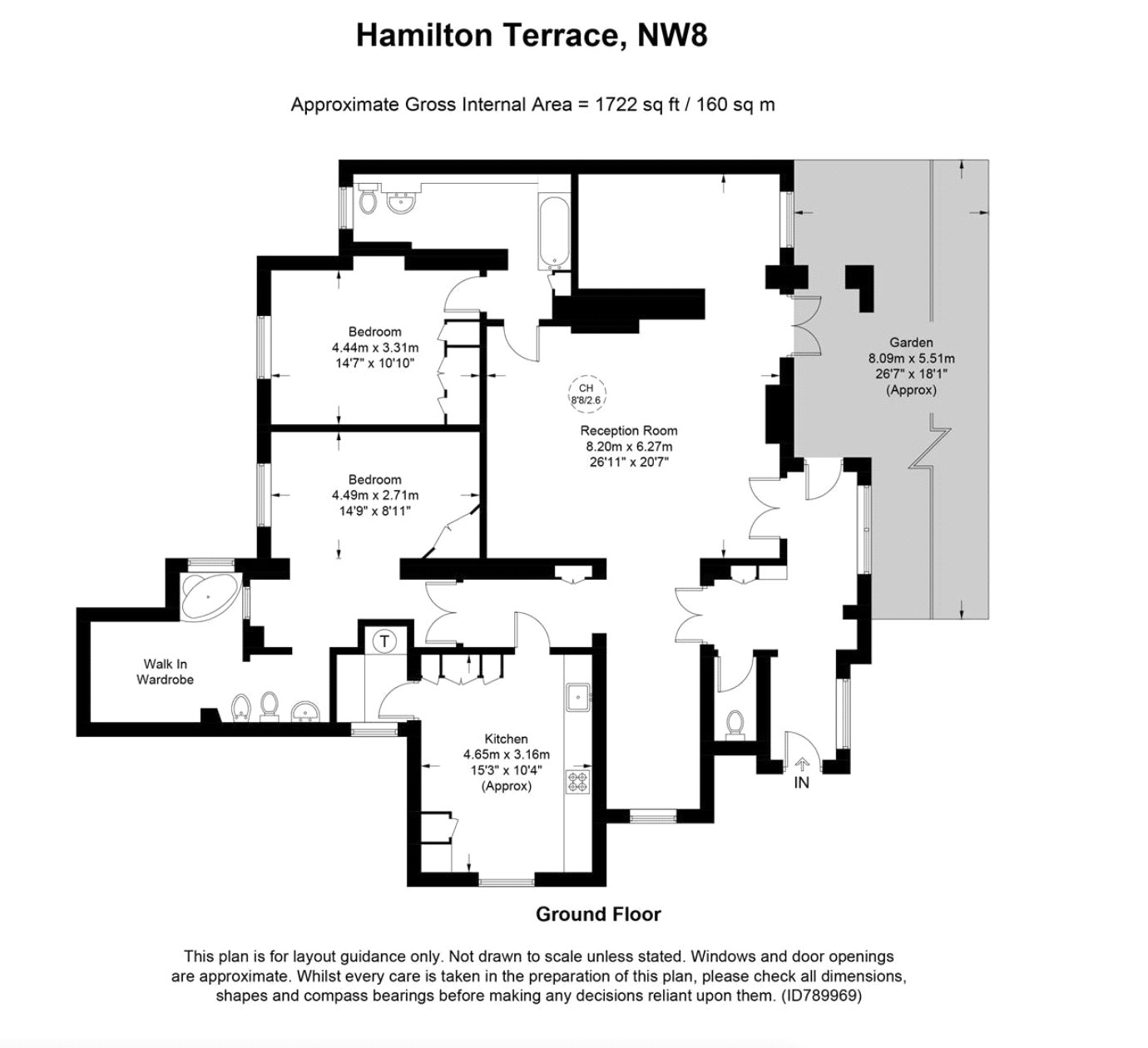 Flat 1, 149, Hamilton Terrace, London floorplan