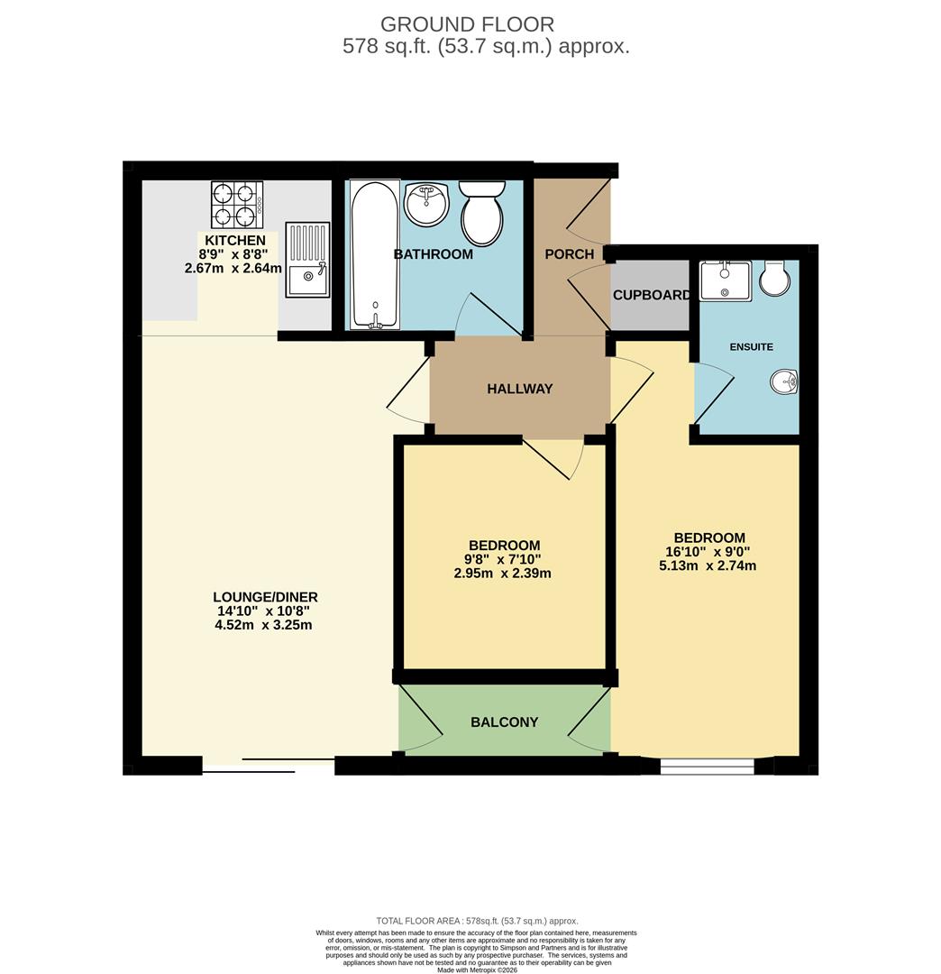 Flat 15, 27, Henry Bird Way, Northampton floorplan