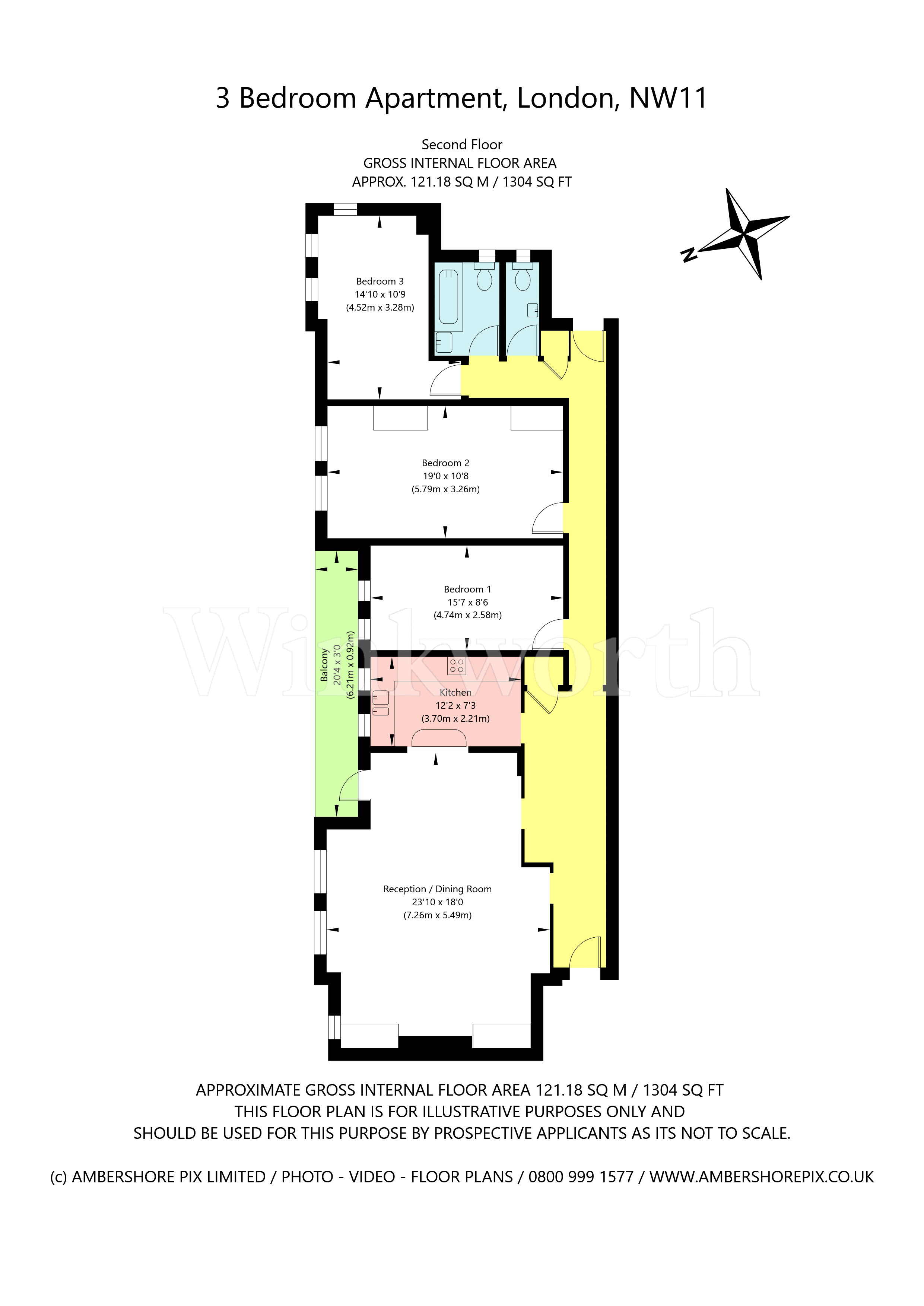 Flat 10, West Heath Court,, North End Road, London floorplan