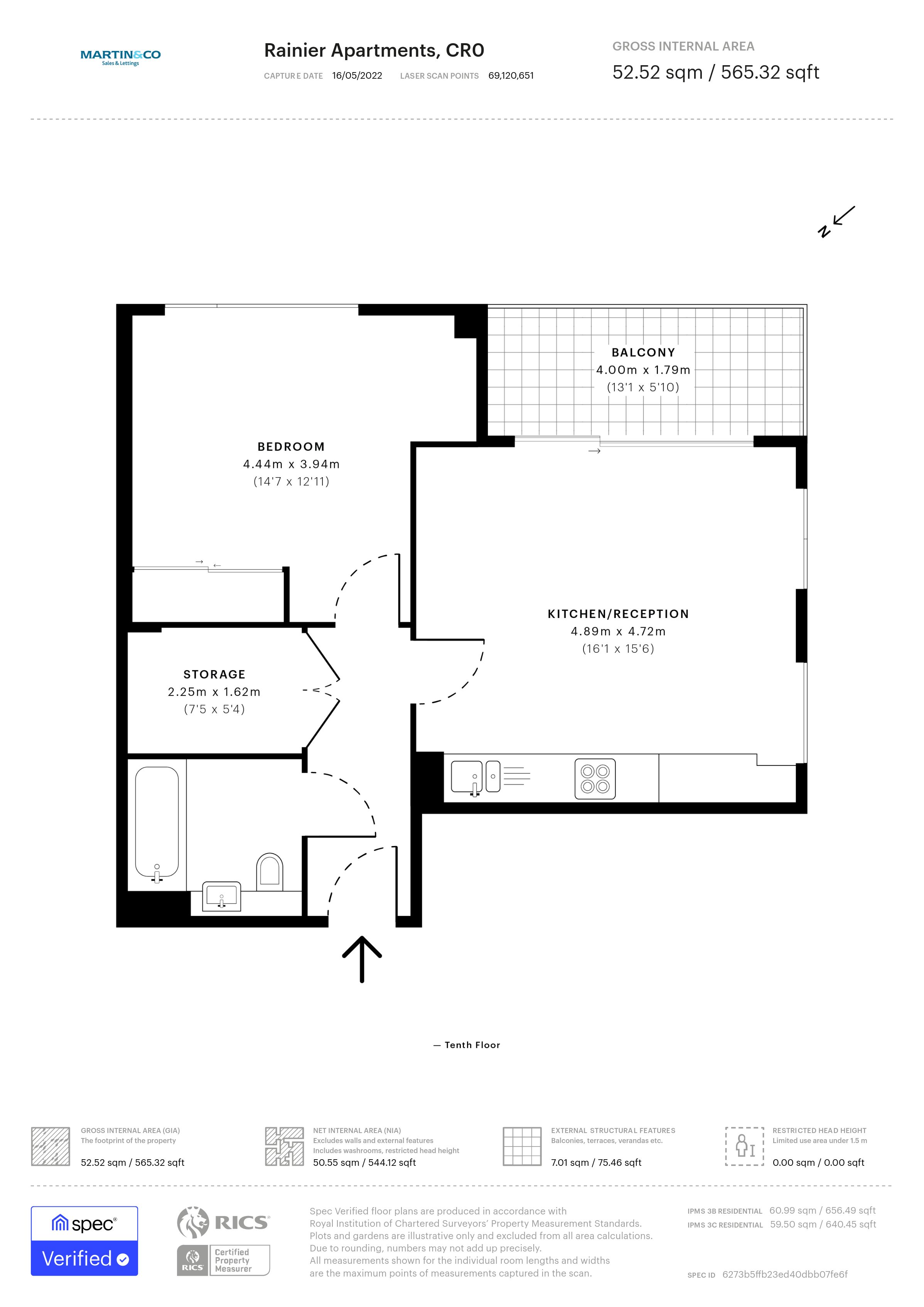 69, Rainier Apartments, East Croydon floorplan