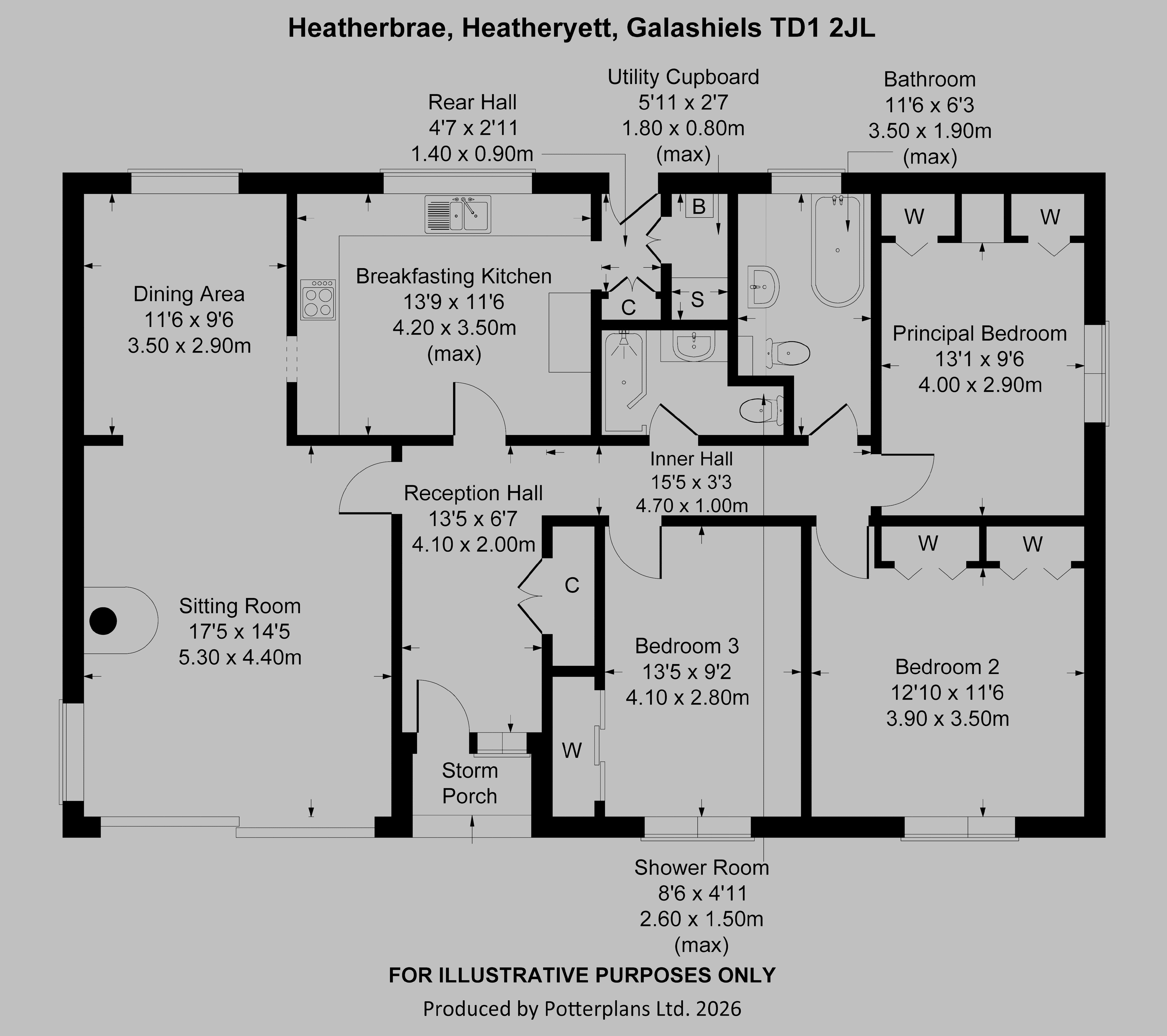Heatherbrae,, Heatheryett, Galashiels floorplan