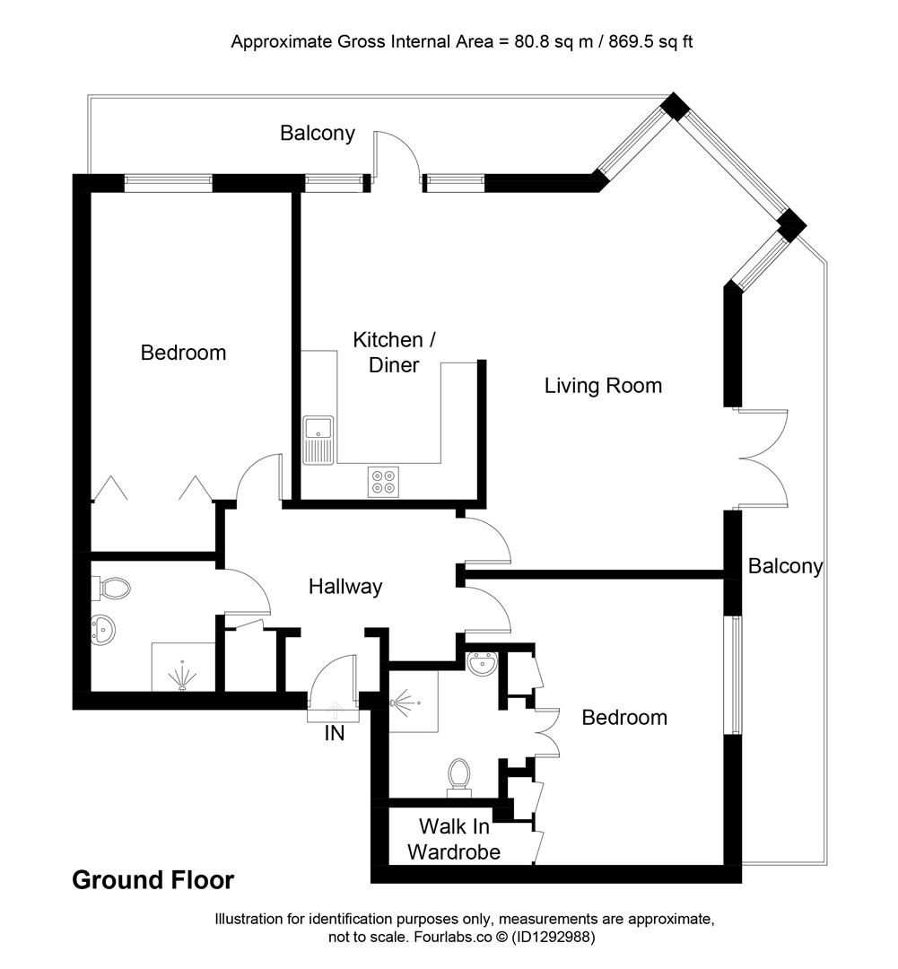 Flat 4, Gwel-An-Mor, St Ives floorplan