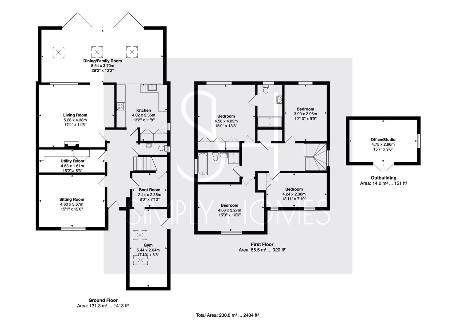 27, Oak Grove, Hertford floorplan