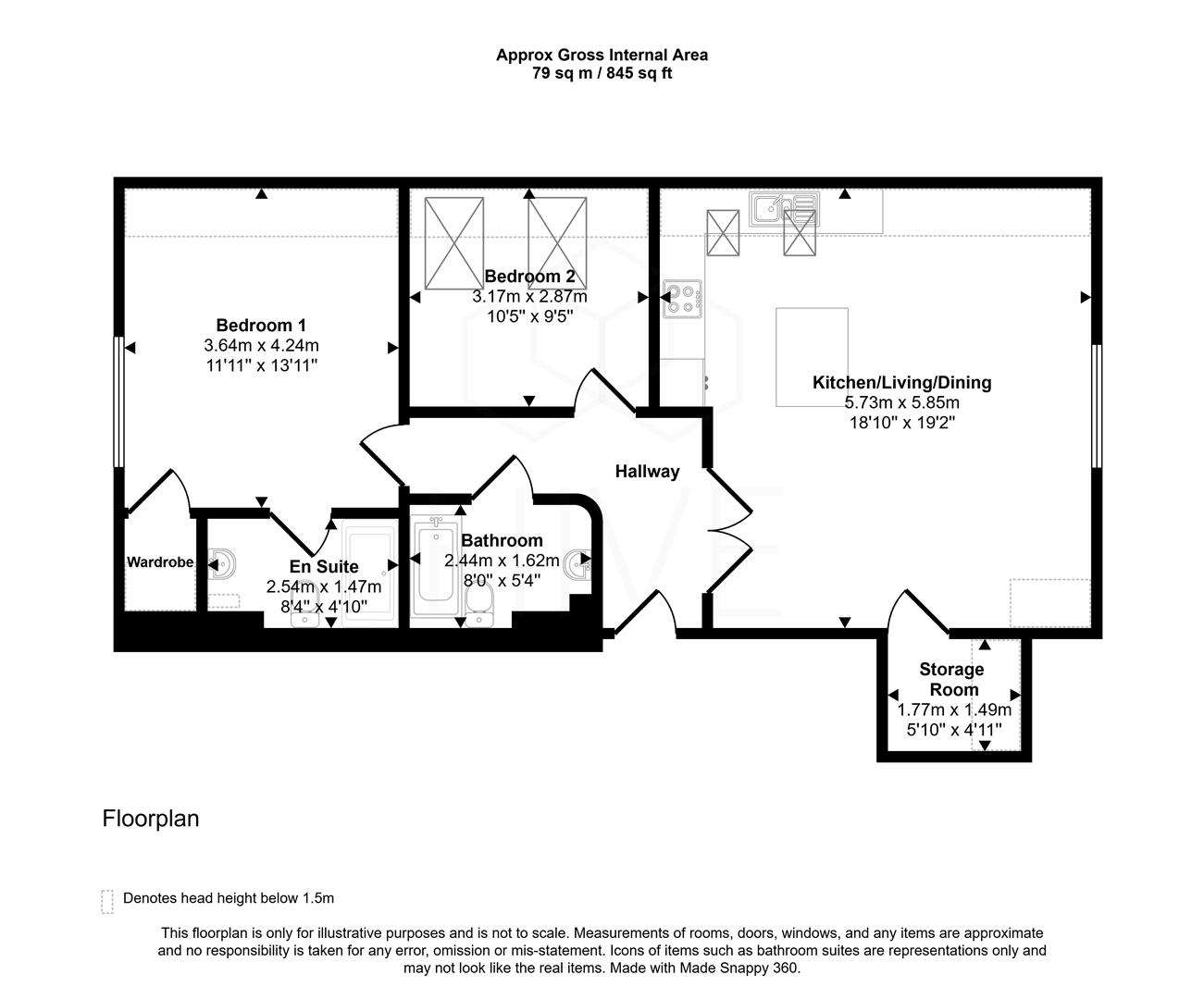 Flat 5, Stour House, Fairway View Close, West Parley floorplan