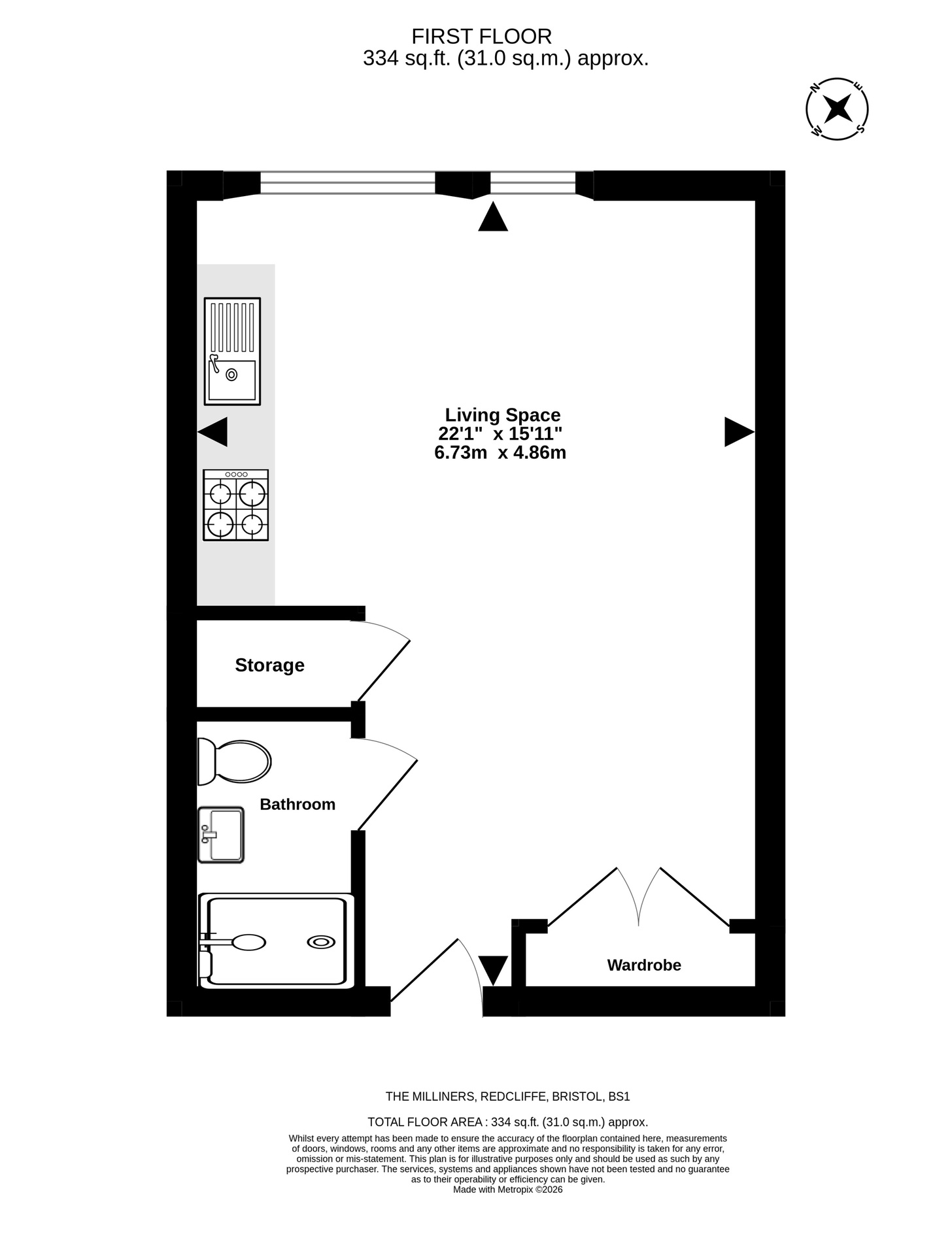 Flat 112 The Milliners, Bristol floorplan