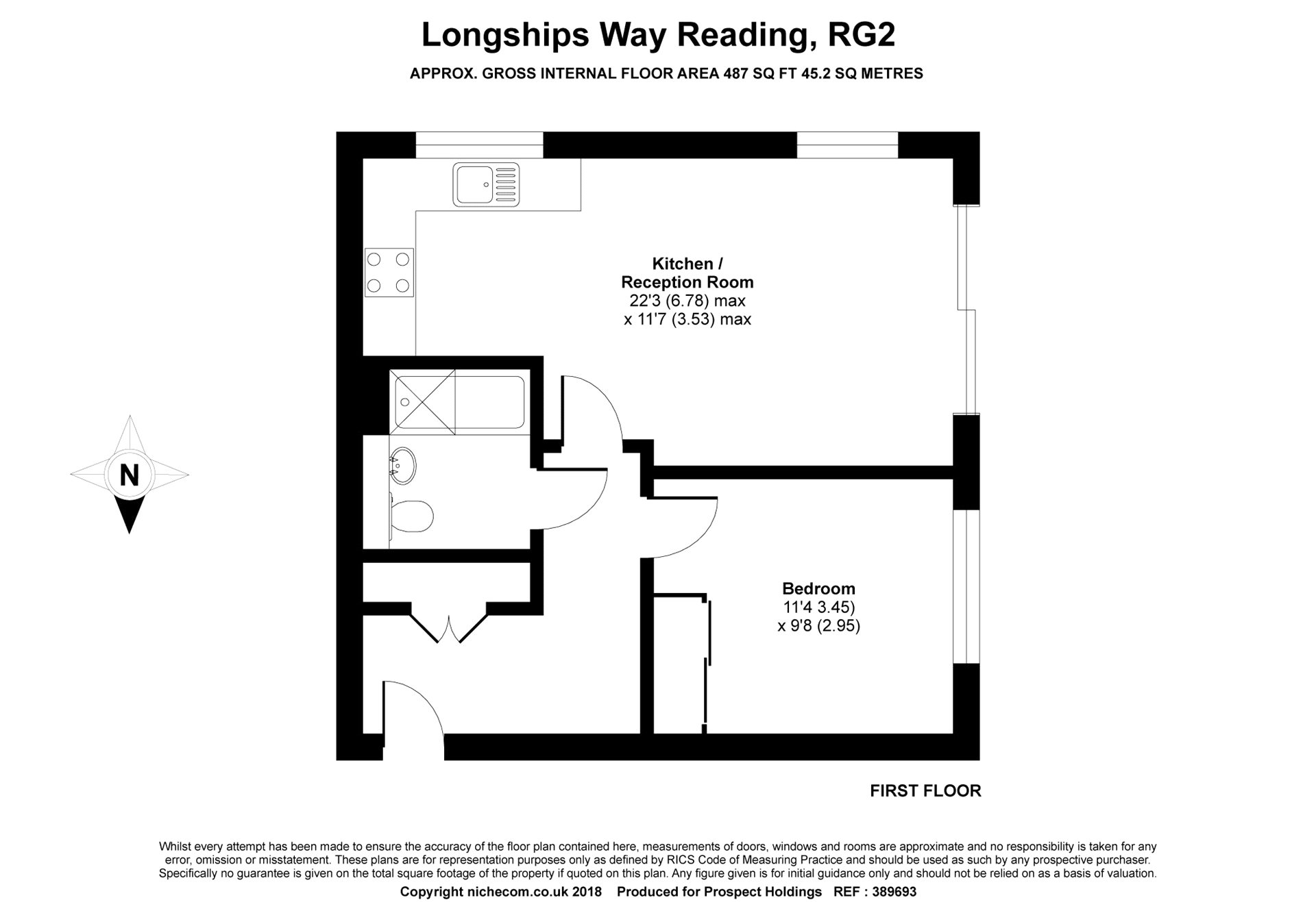 1 Bedrooms Flat to rent in Longships Way, Reading, Berkshire RG2