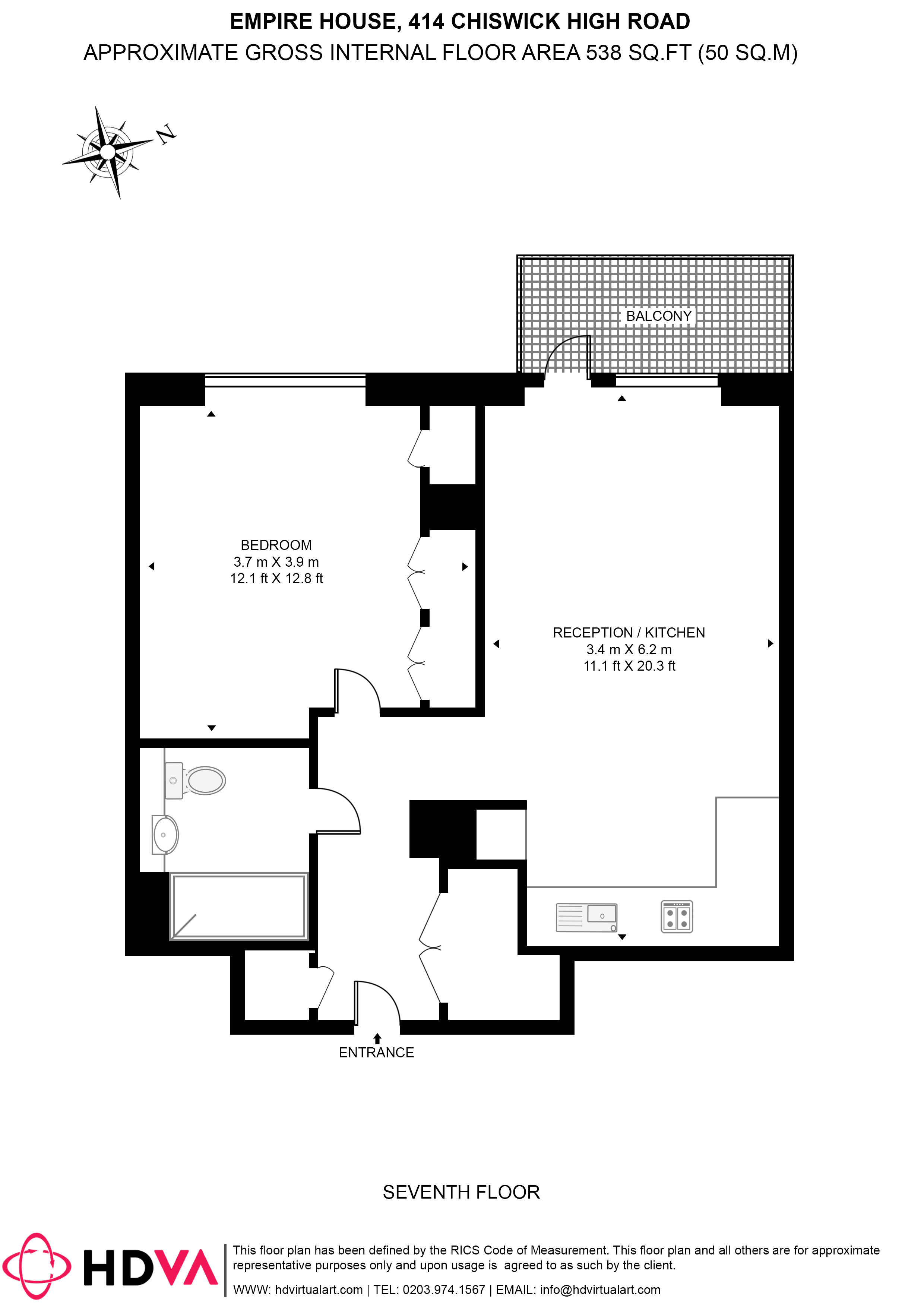 Apartment 701, Empire House, 414, Chiswick High Road, London floorplan