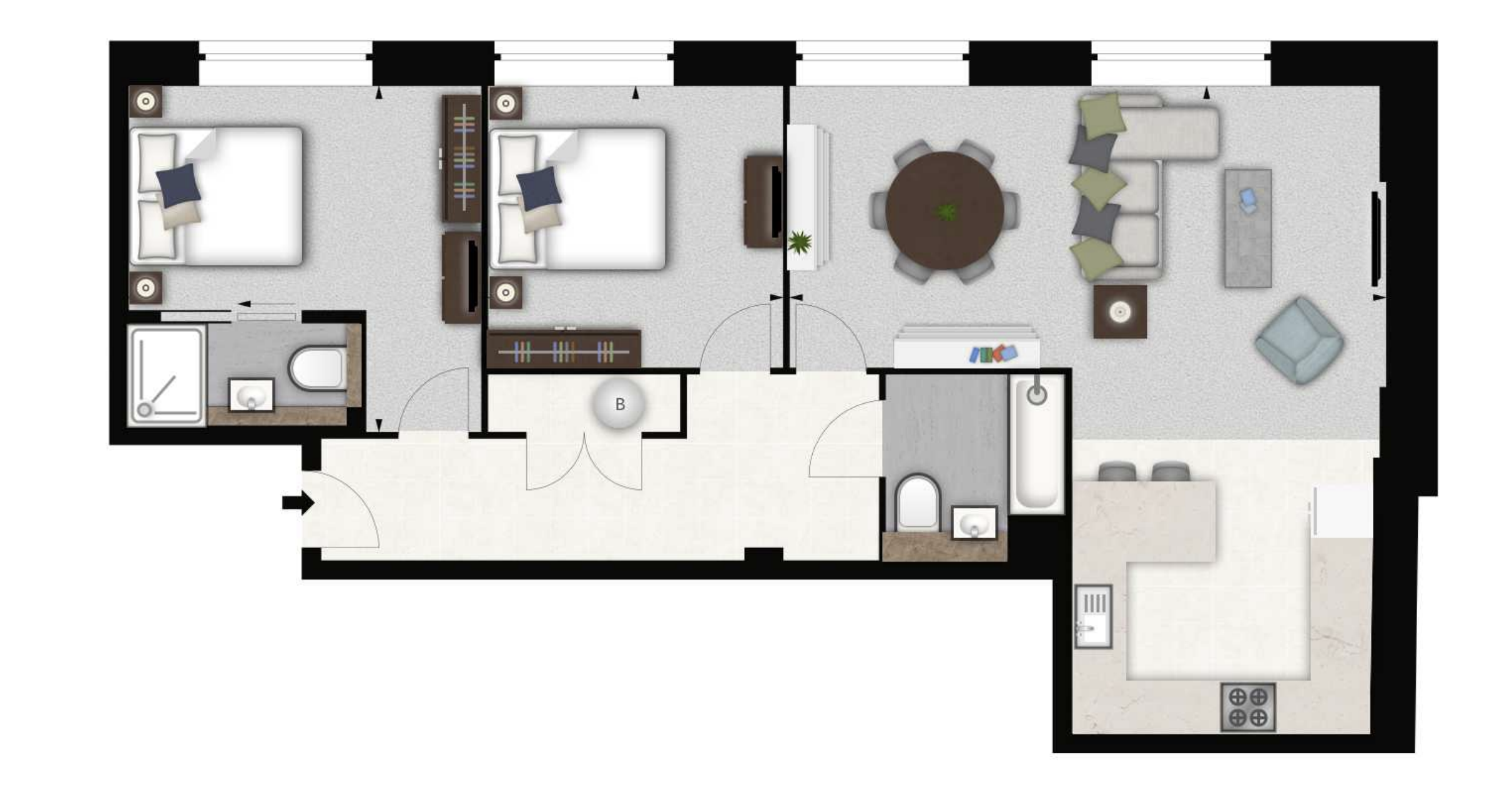 132, Rainville Road, London floorplan