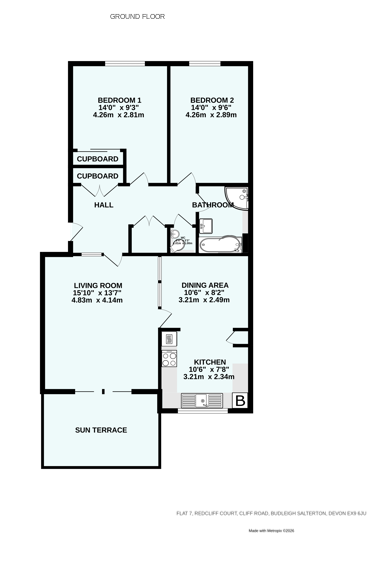 Flat 7, Redcliff Court,, Cliff Road, Devon floorplan