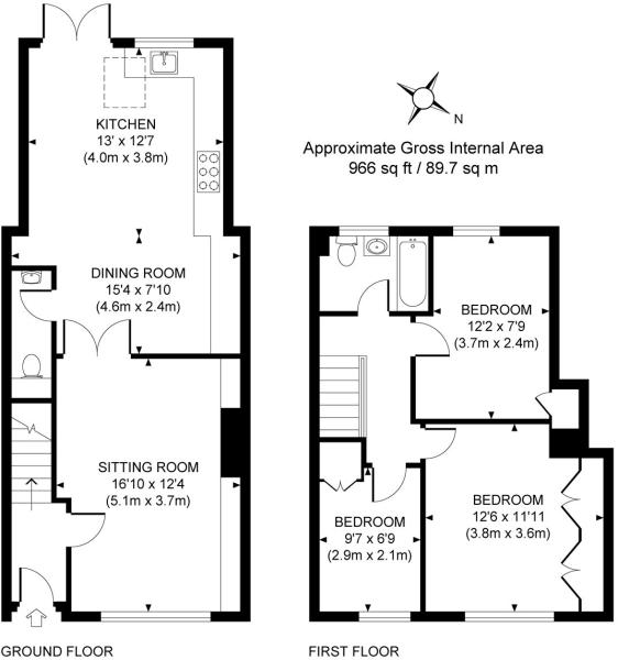 3 Bedrooms Terraced house for sale in Heath Drive, Brookwood, Woking GU24