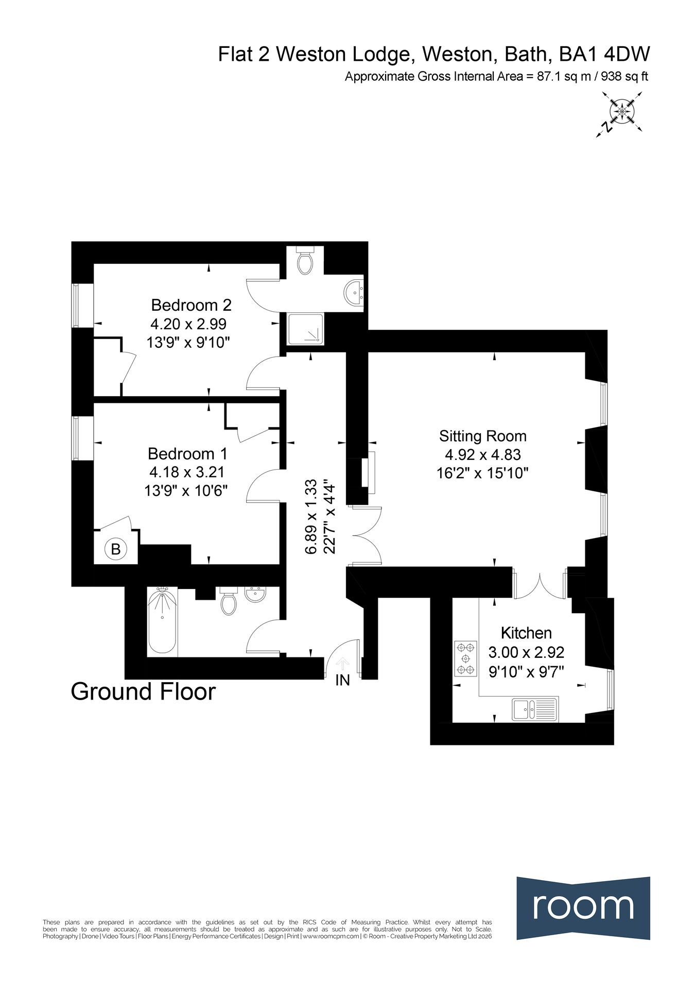 Apartment 2, Weston Lodge, Bath floorplan