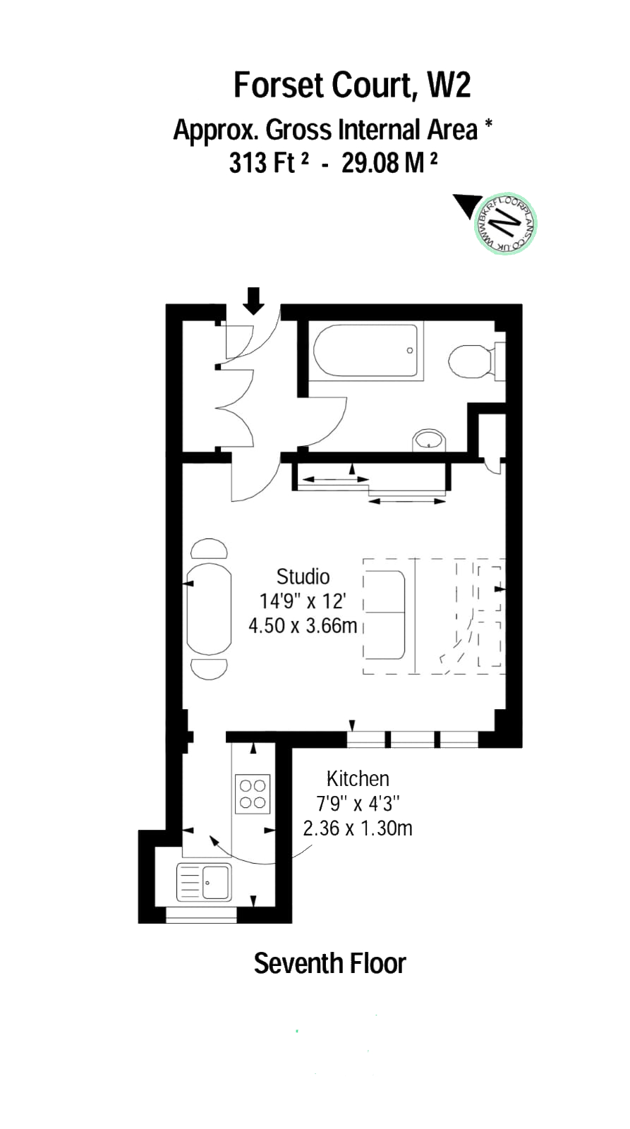 Flat 96, Forset Court,, Edgware Road, London floorplan