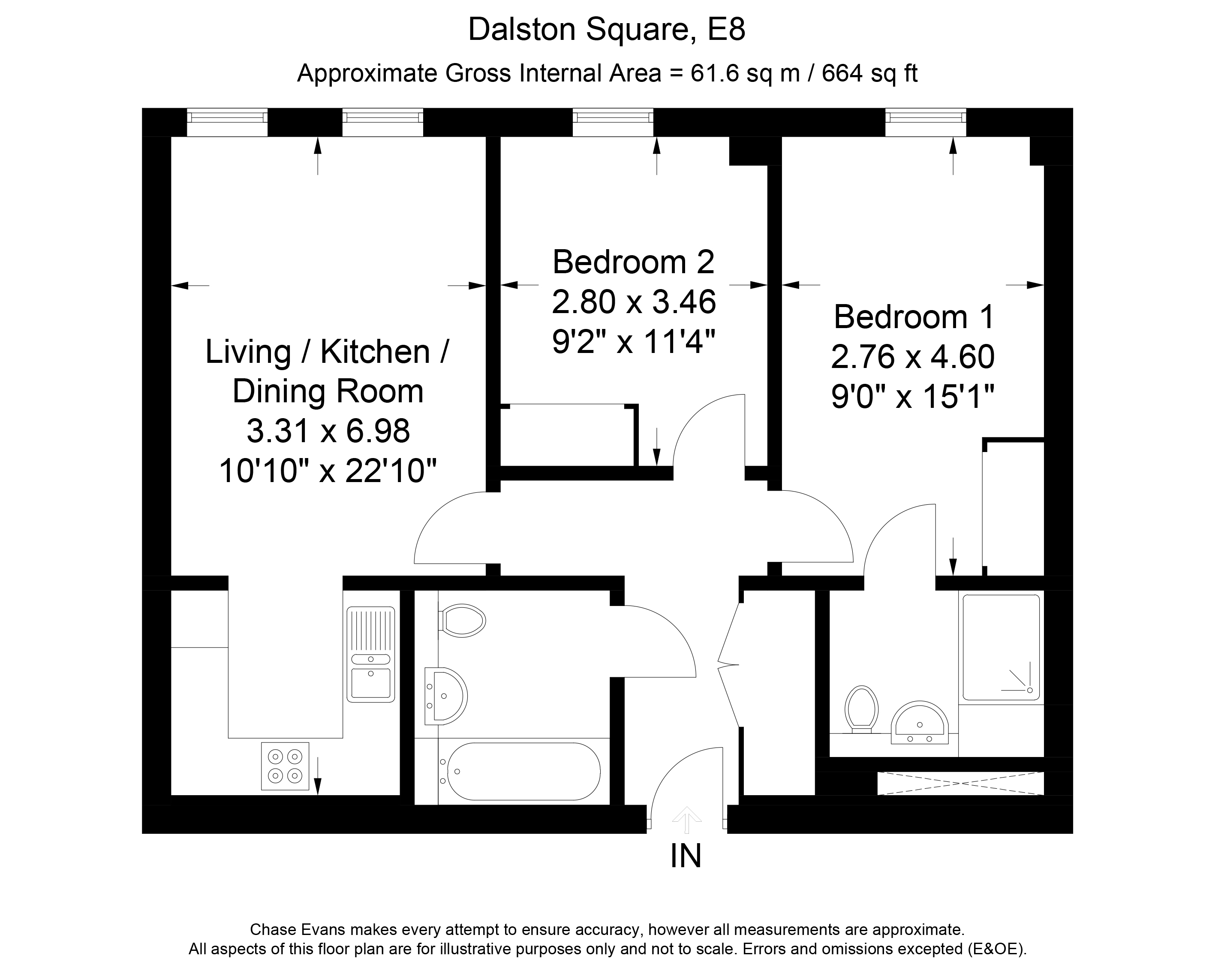 2 Bedrooms Flat to rent in Ocean House, Dalston Square, London E8