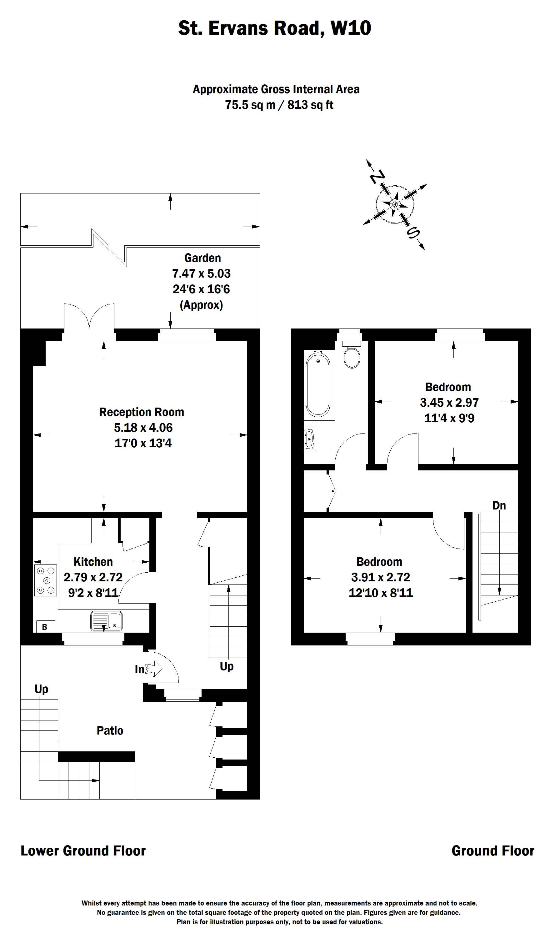 2 Bedrooms Maisonette to rent in St. Ervans Road, London W10