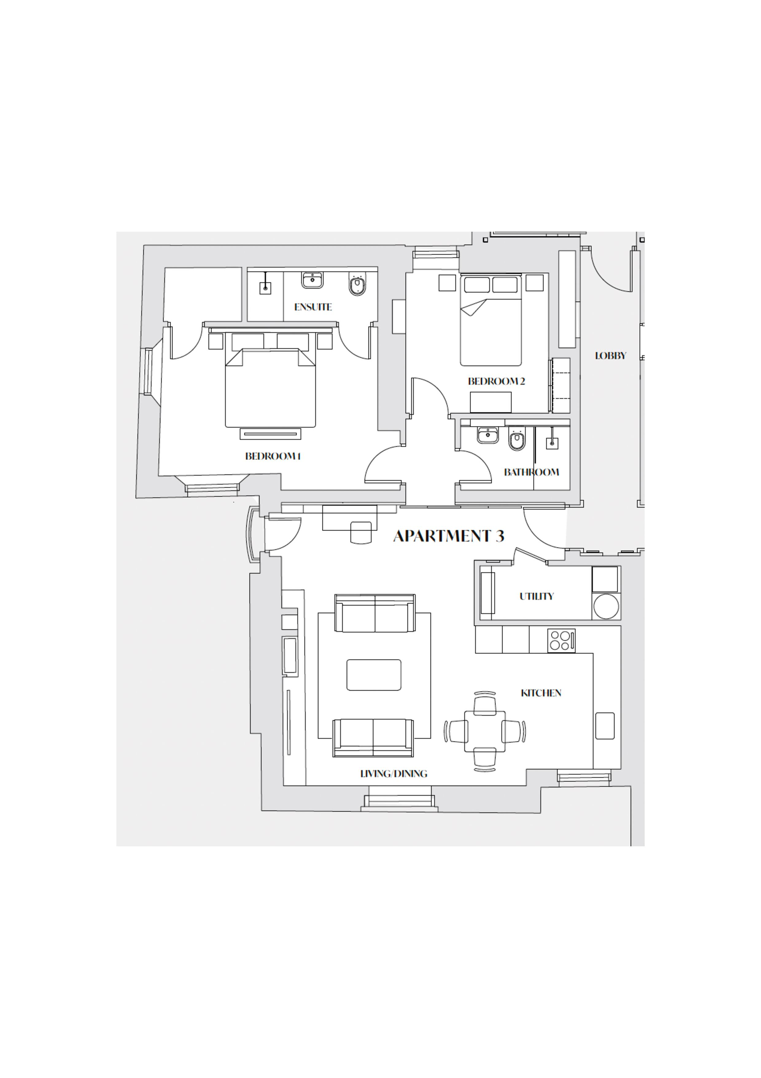 Apartment 3, Herald Buildings, Montpellier Quarter, Harrogate, North Yorkshire, HG1 floorplan