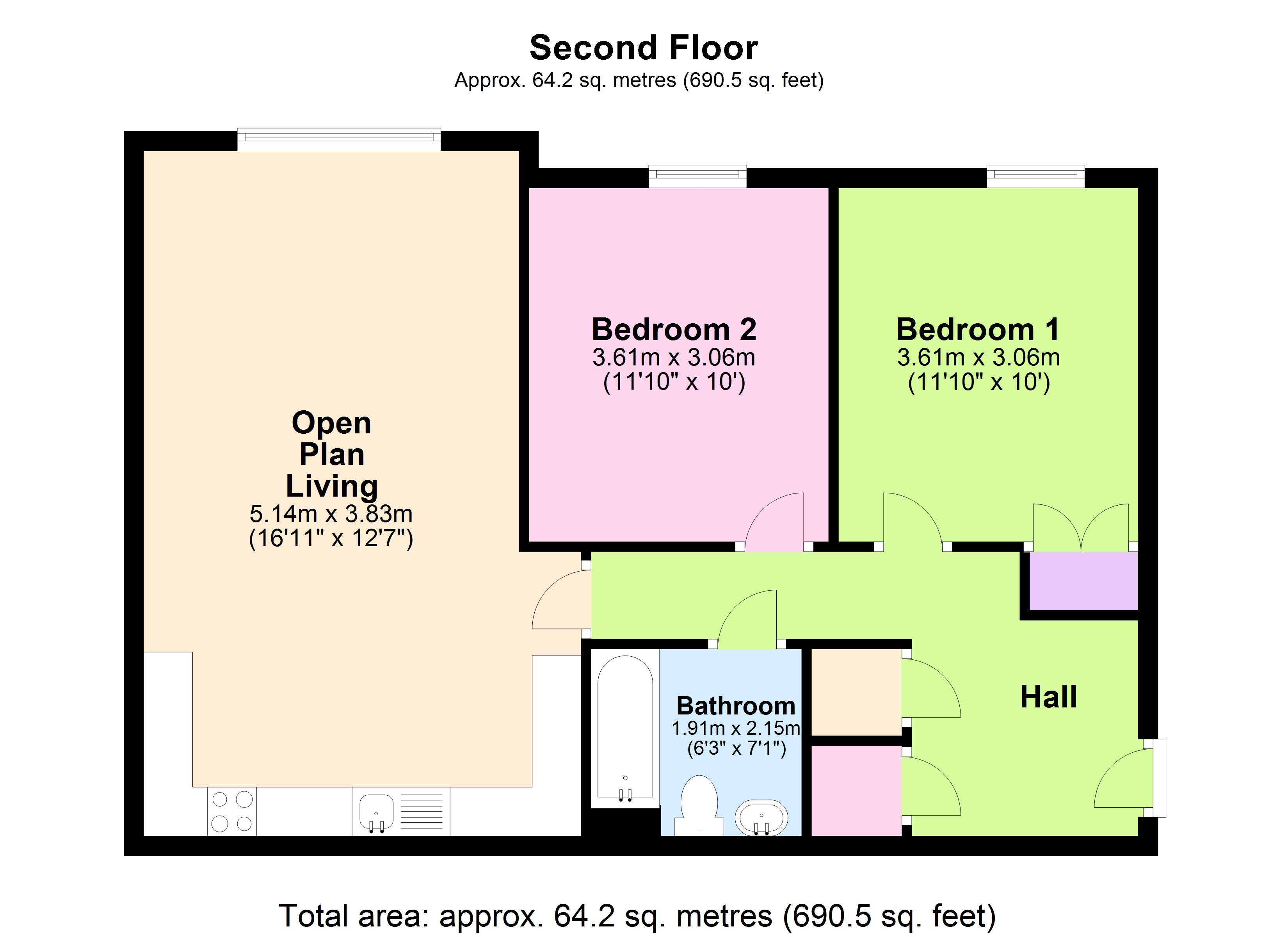 St. Agnes Place, Chichester PO19, 2 bedroom flat to rent 59180577