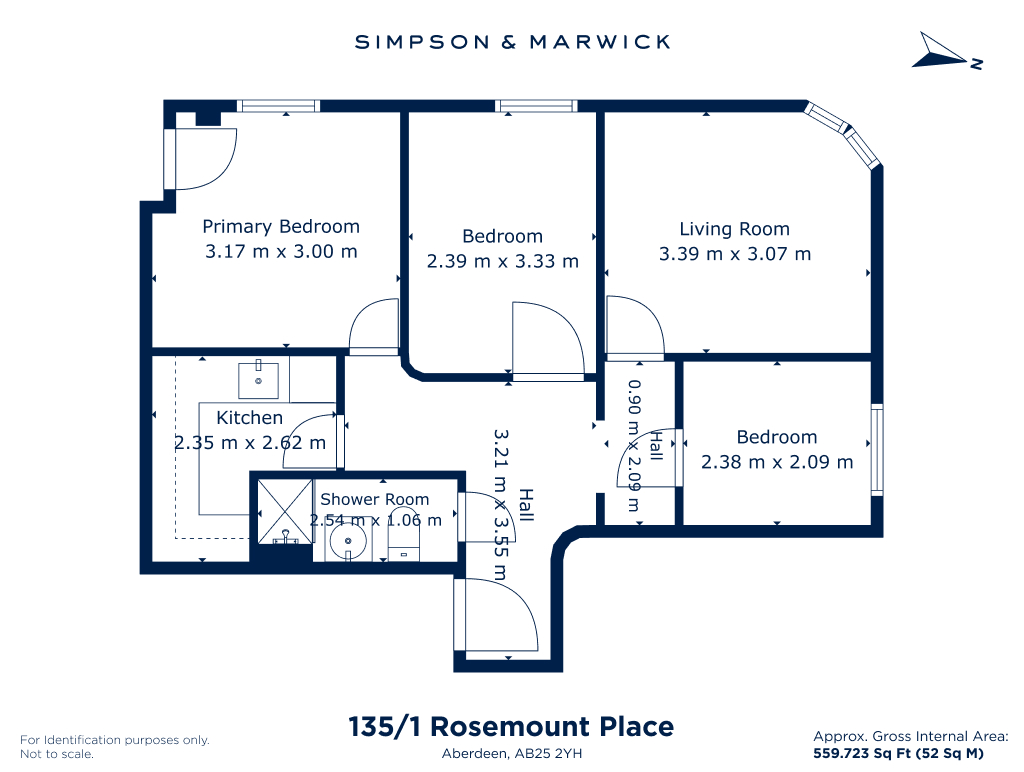 Flat 1, 135 Rosemount Place, Aberdeen, AB25 2YH floorplan