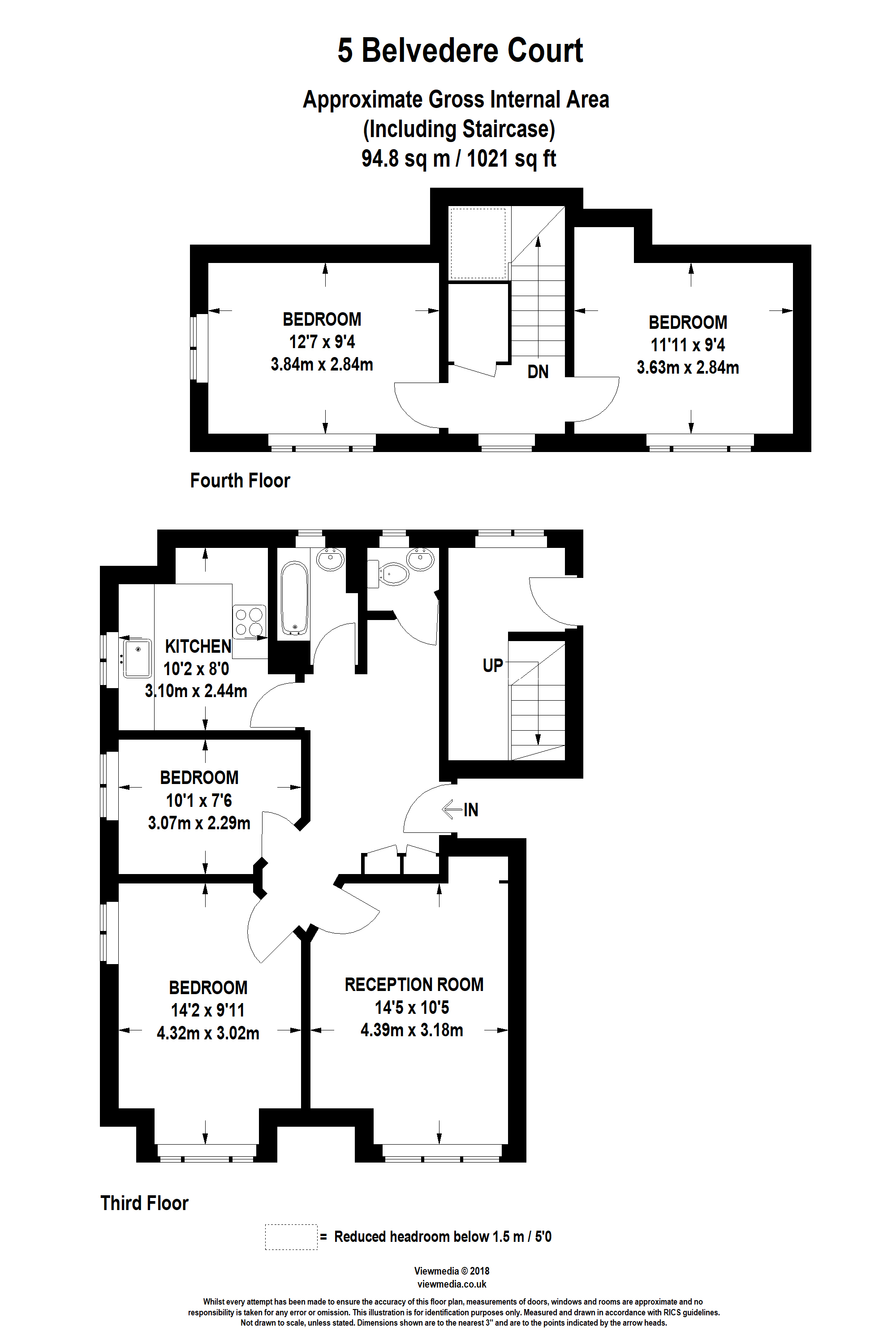 Flat 5,,, Belvedere Court 1A, Wimbledon floorplan