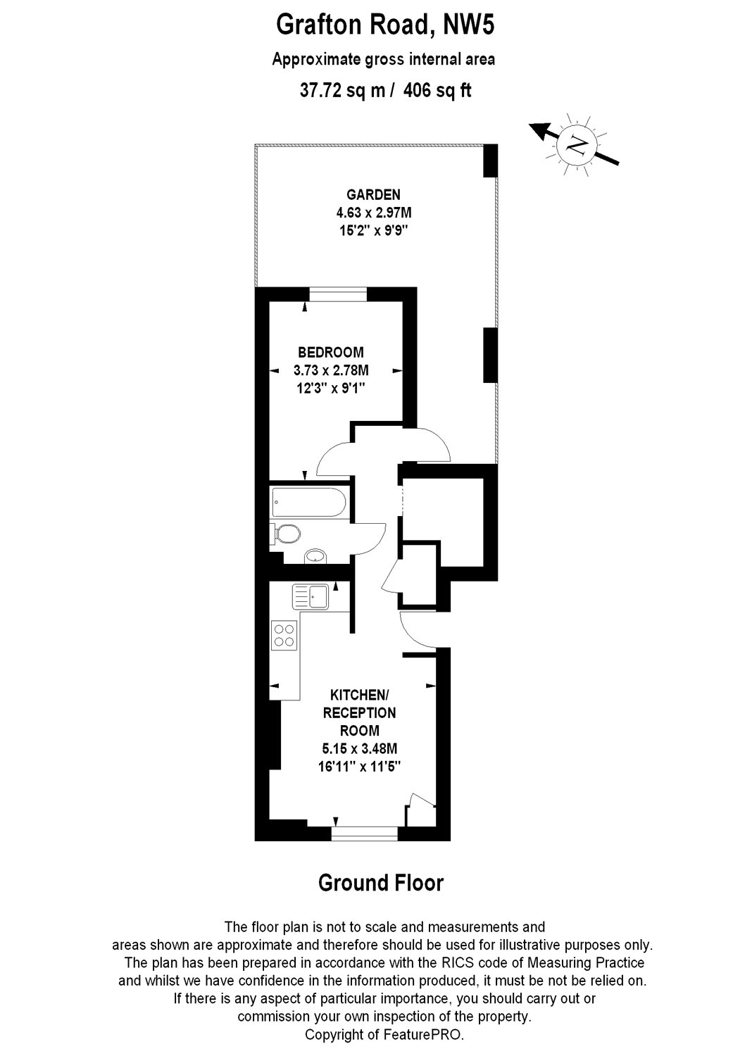 1 Bedrooms Flat to rent in Grafton Road, London NW5