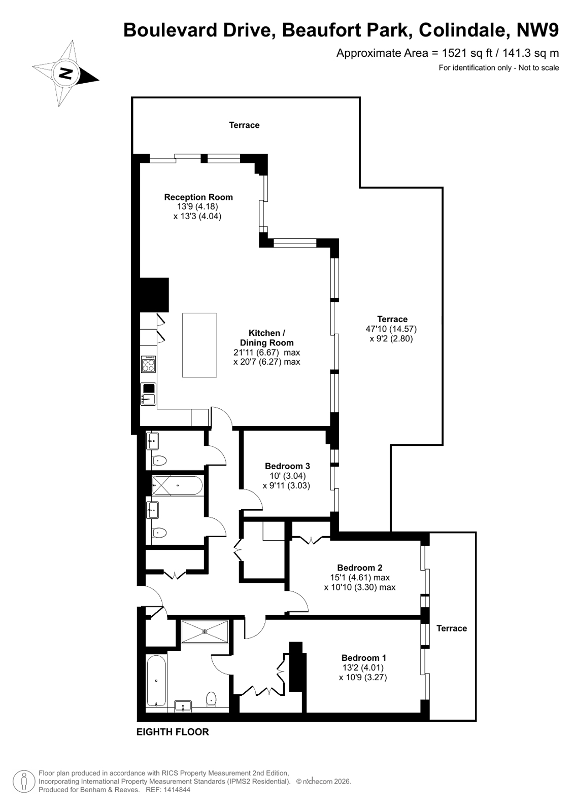 Flat 95, Cavendish House, 6, Boulevard Drive, Colindale floorplan