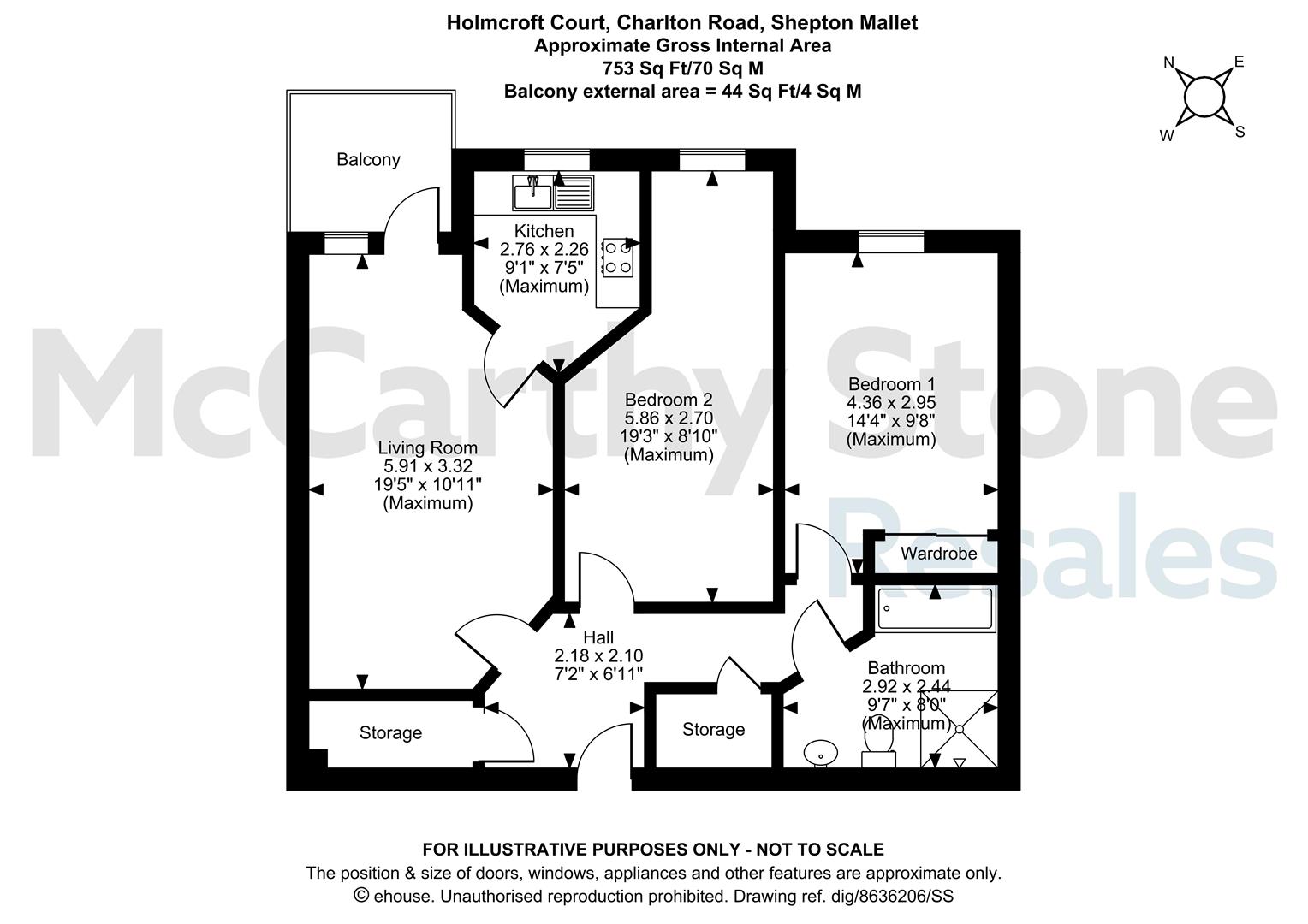 19 Holmcroft Court, Charlton Road, Shepton Mallet floorplan