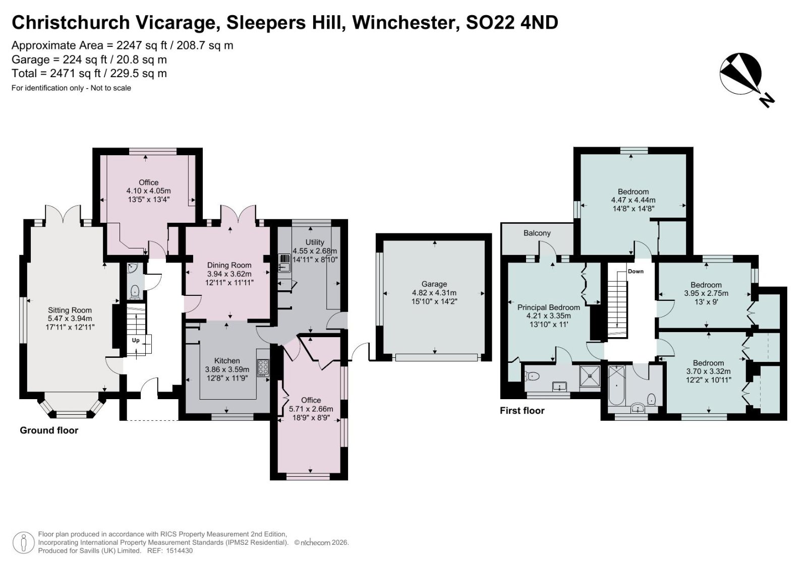 Christchurch Vicarage,, Sleepers Hill, Hampshire floorplan