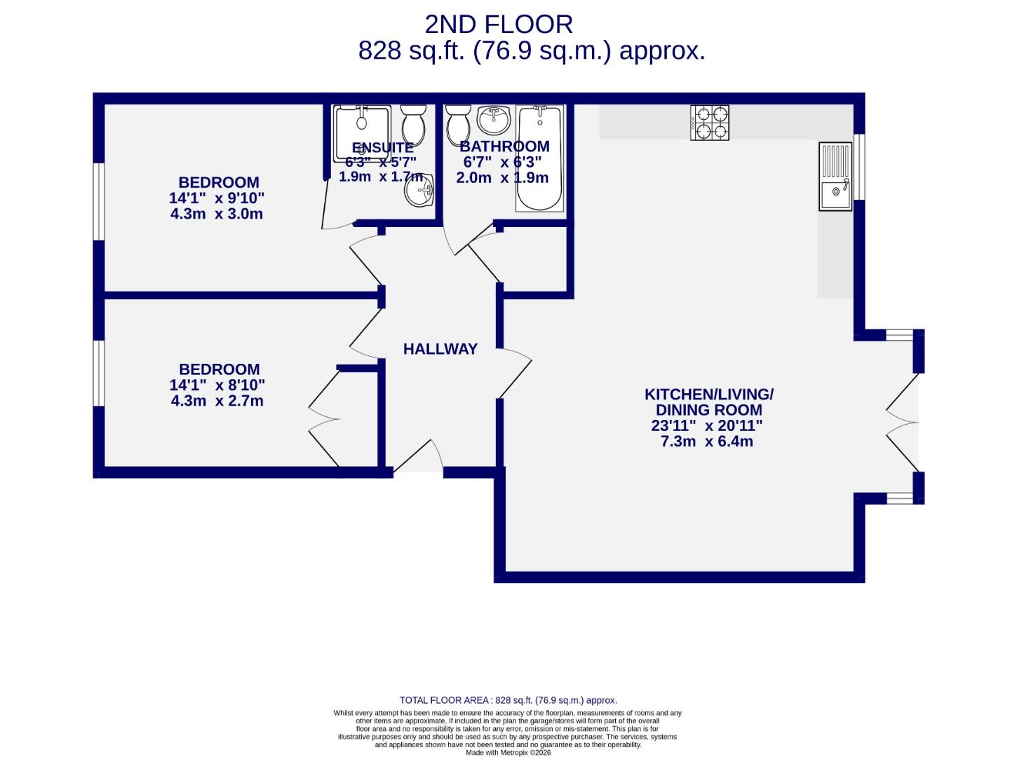 Flat 17, Manor Court, Lawrence Street, York floorplan