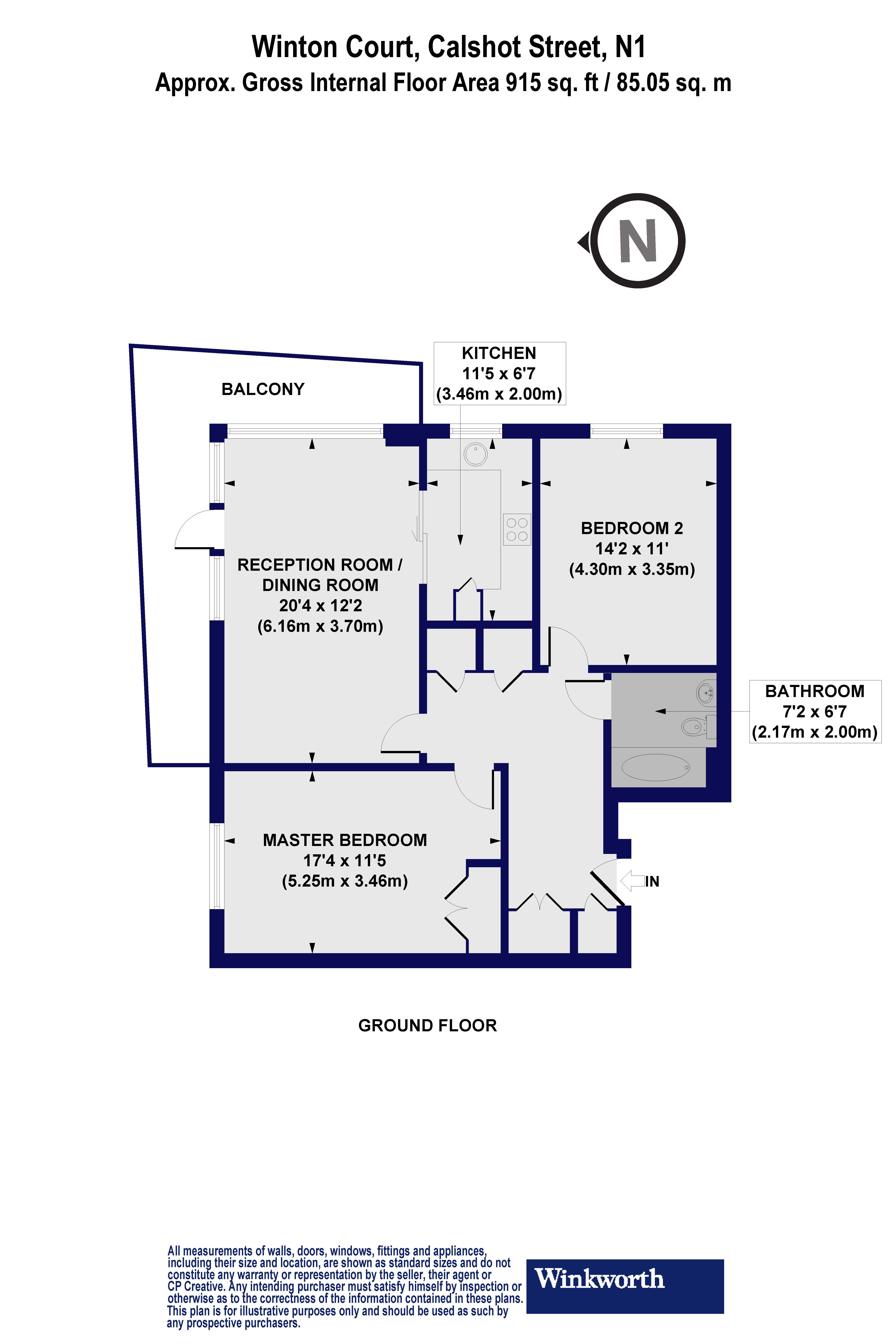 Flat 9, Winton Court, 65, Calshot Street, London floorplan