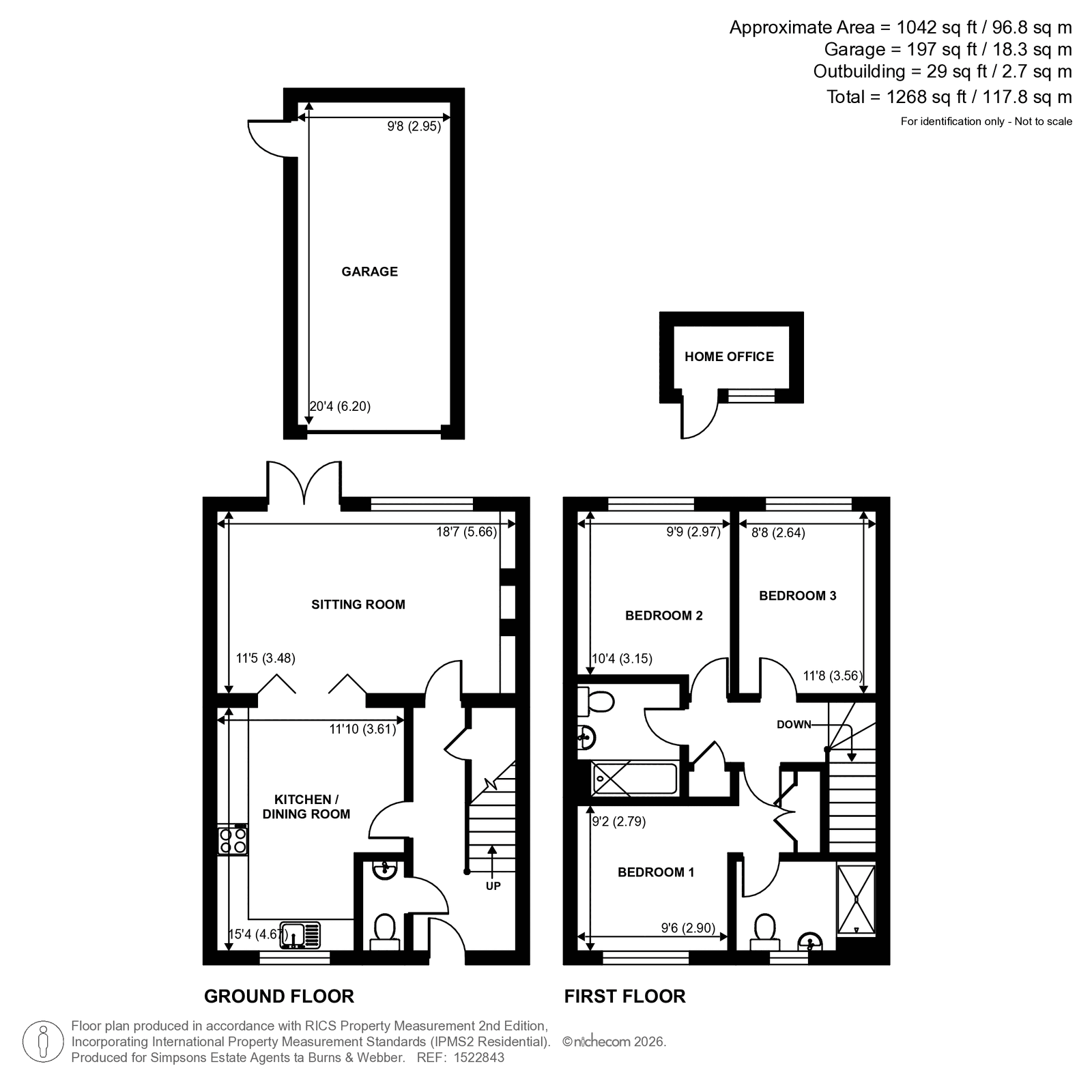 3, Somerset Close, Godalming floorplan