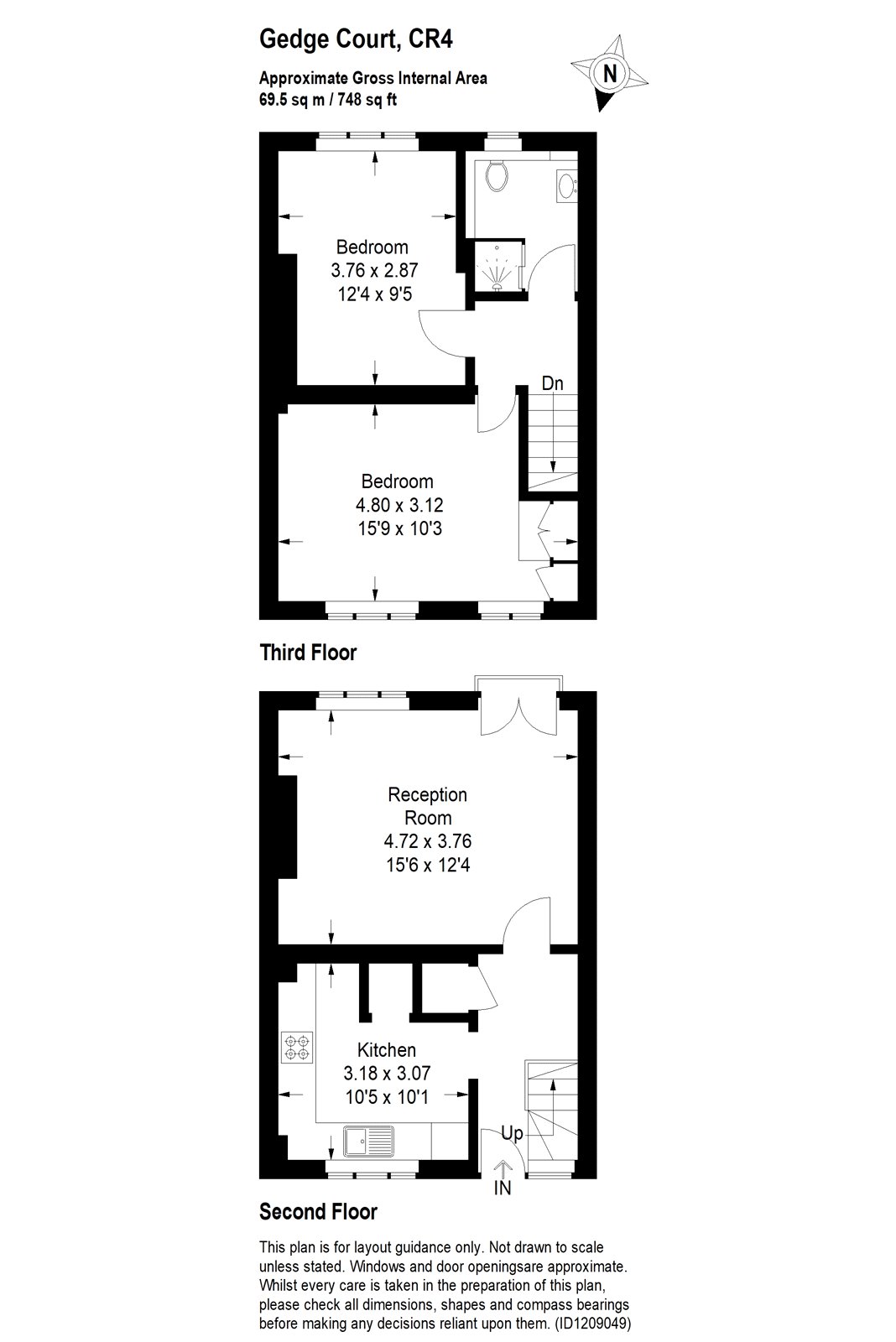 Flat 28, Gedge Court,, London Road, Mitcham floorplan