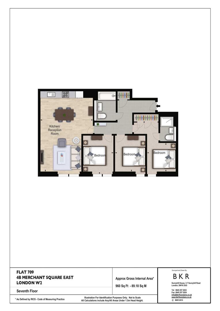 Flat 709, Merchant Square, Merchant Square East, London floorplan