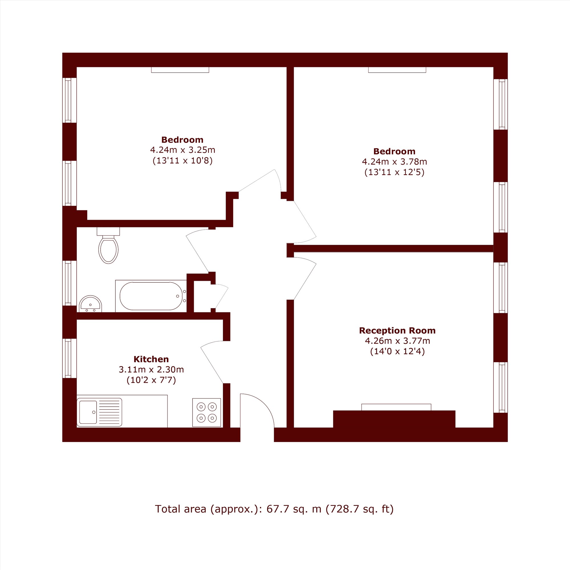 26 Heathfield Court, Heathfield Terrace, London floorplan