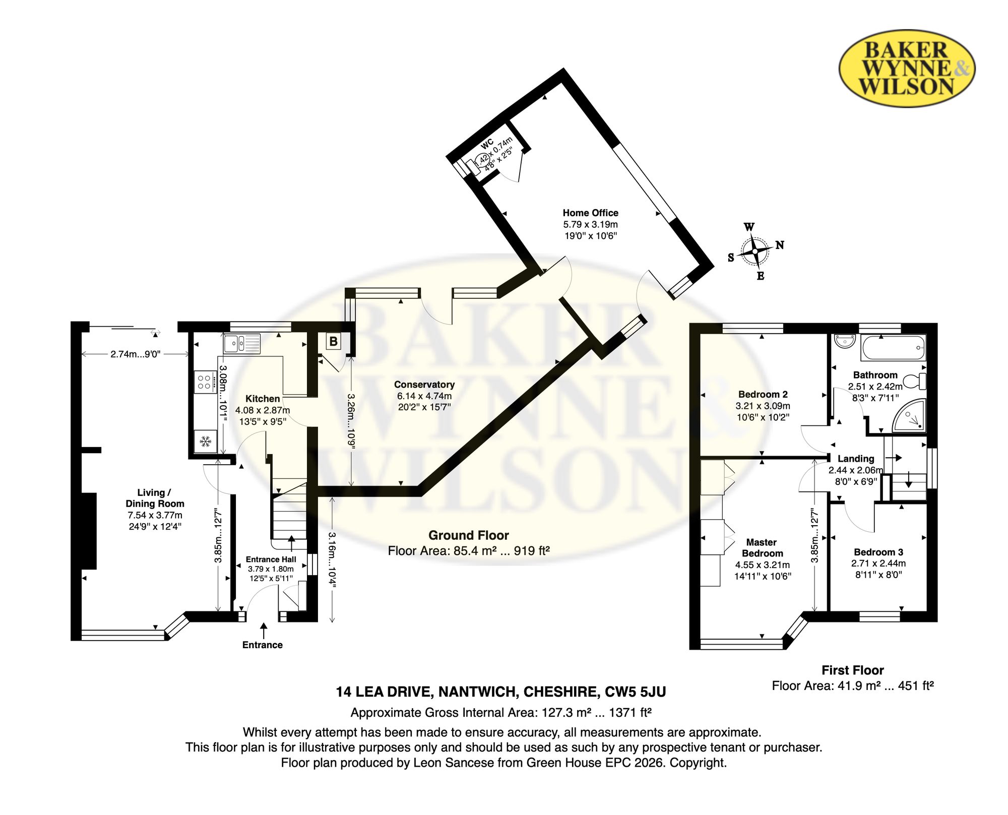 14 Lea Drive, Nantwich floorplan