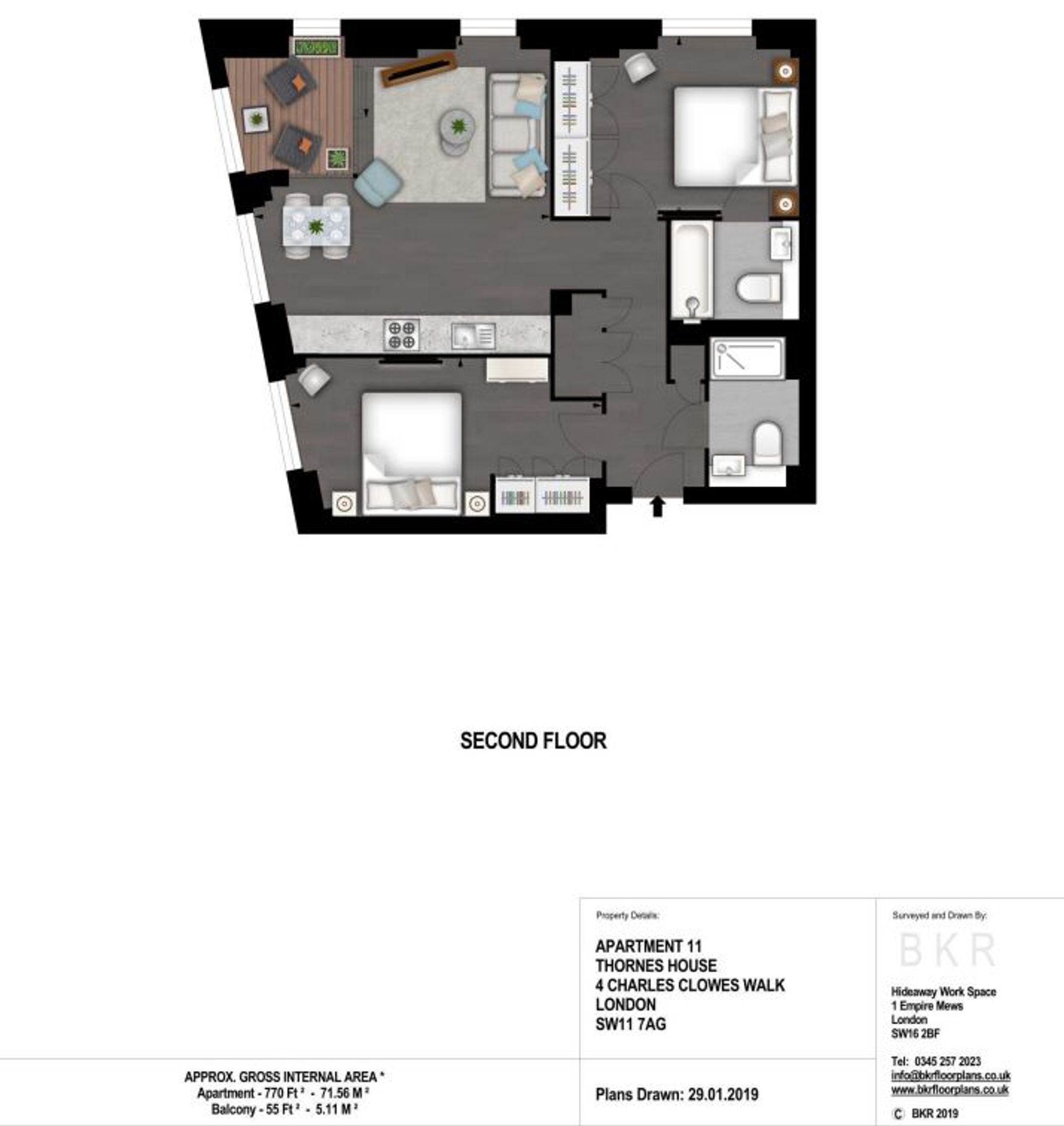 11 Thornes House, London floorplan