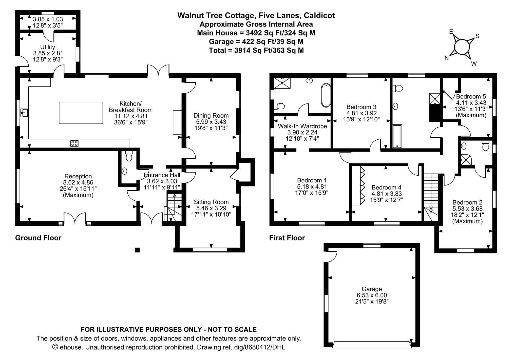 Walnut Tree Cottage, Five Lanes, Caerwent, Caldicot floorplan