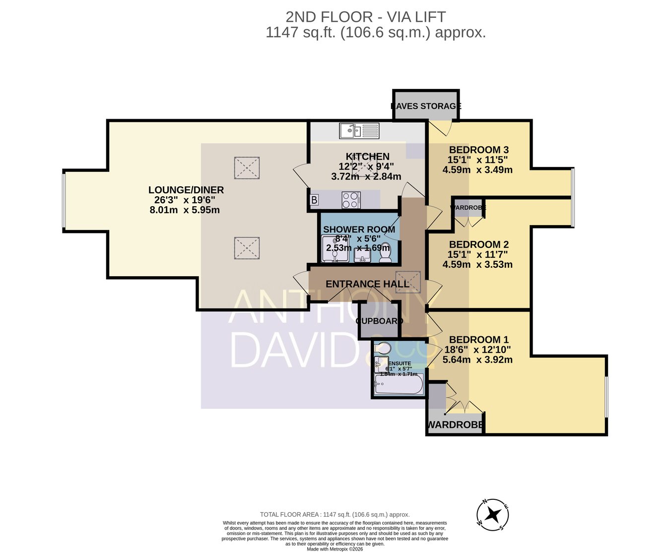 15 Seldown Towers, 47 Mount Pleasant Road, Poole floorplan