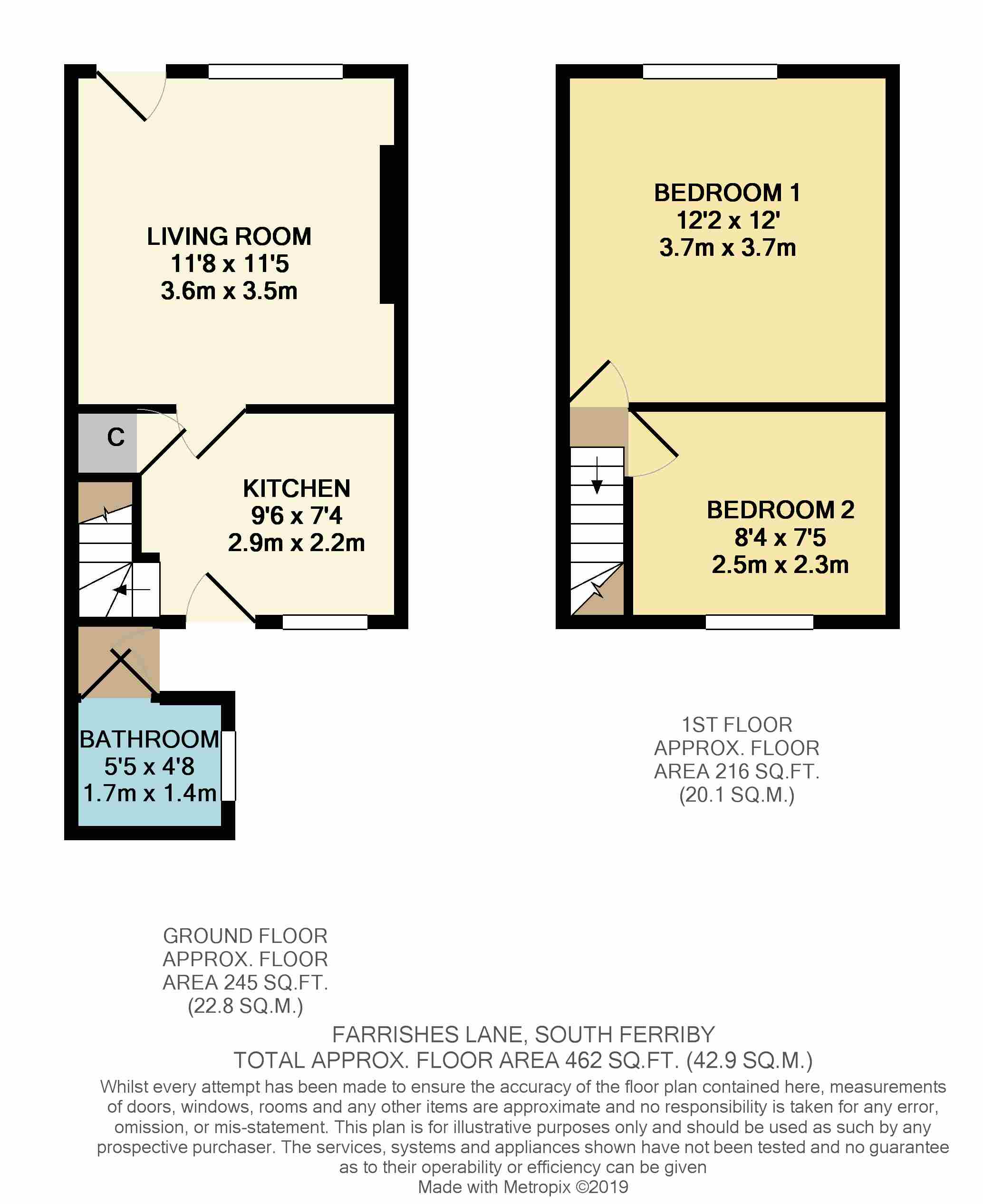 2 Bedrooms Terraced house to rent in Farrishes Lane, South Ferriby, Barton-Upon-Humber, Lincolnshire DN18