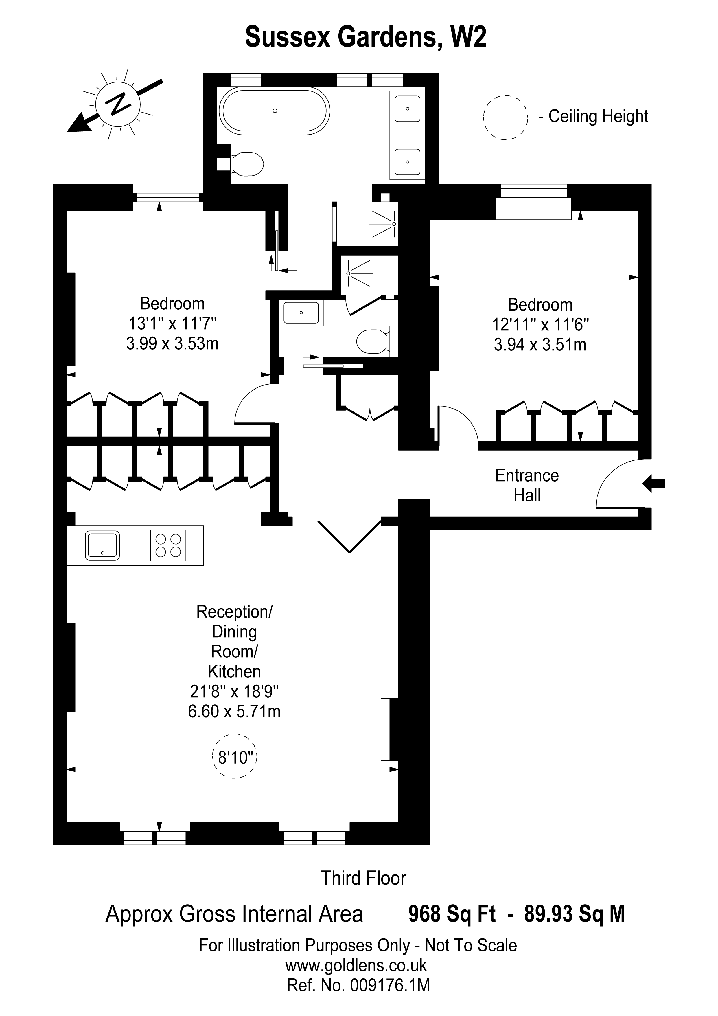 2 Bedrooms  to rent in Sussex Gardens, London W2