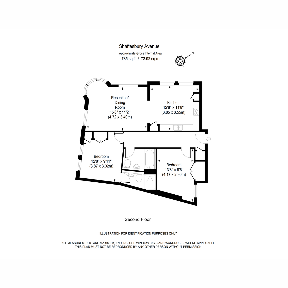 Flat 2.2, 52, Shaftesbury Avenue, London floorplan