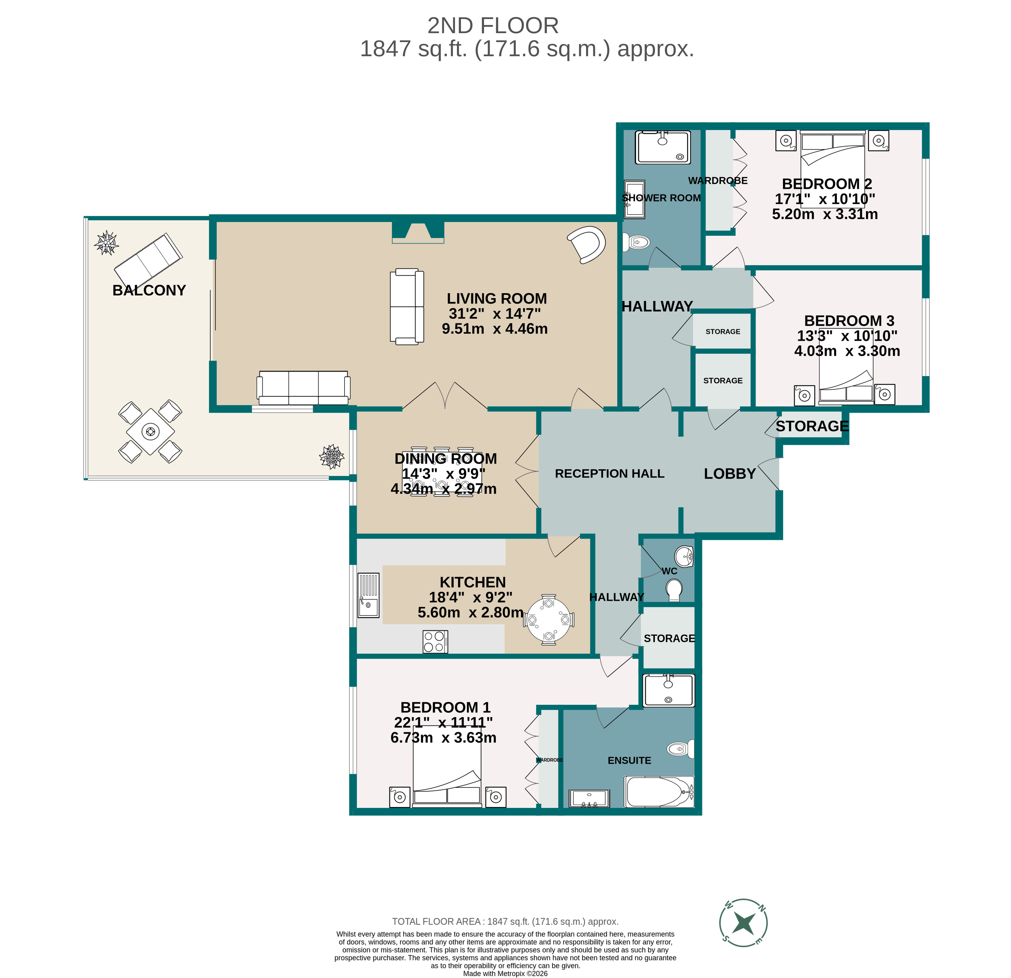 Flat 6, Forsyte Shades, 82, Lilliput Road, Dorset floorplan