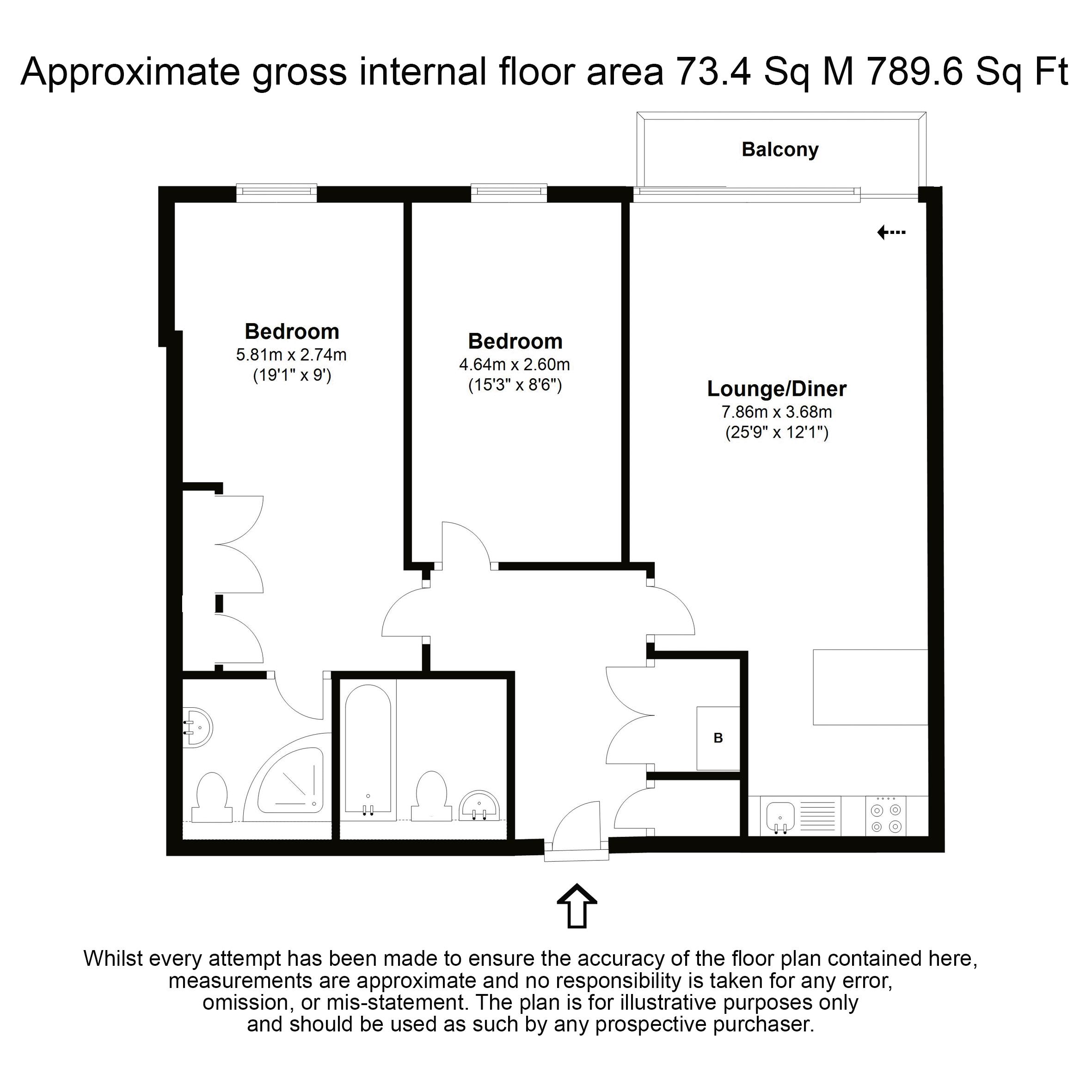 2 Bedrooms Flat to rent in The Heart, Walton-On-Thames KT12